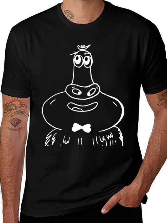 Funny Cartoon Character Black T-Shirt
