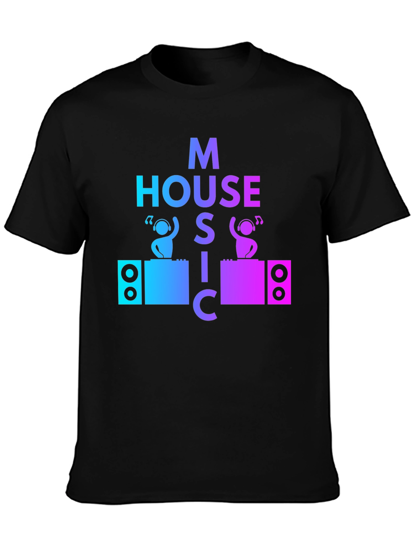 House Music DJ Graphic Tee - Mens Black T-Shirt