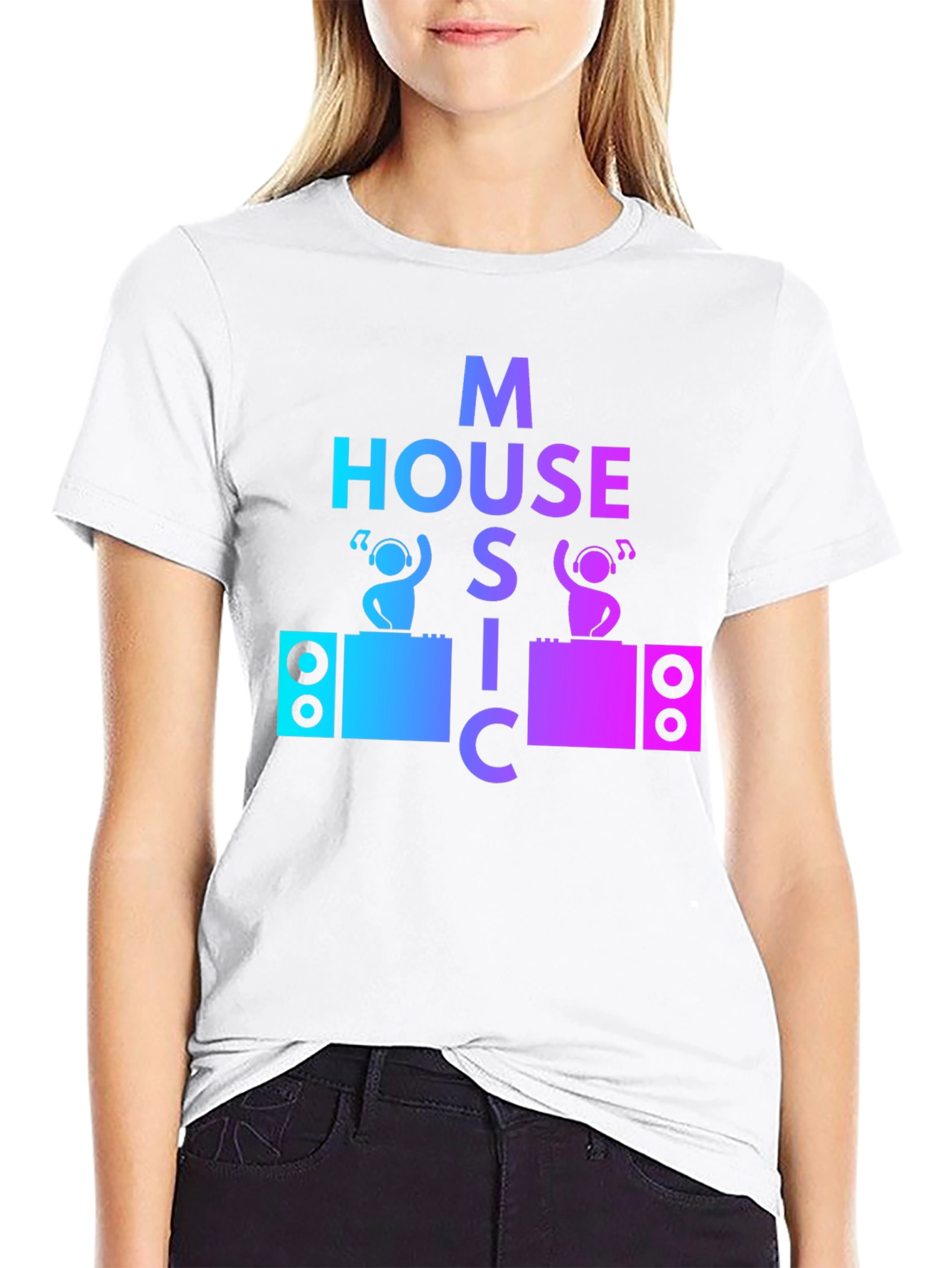 House Music DJ Graphic Tee - Mens Black T-Shirt
