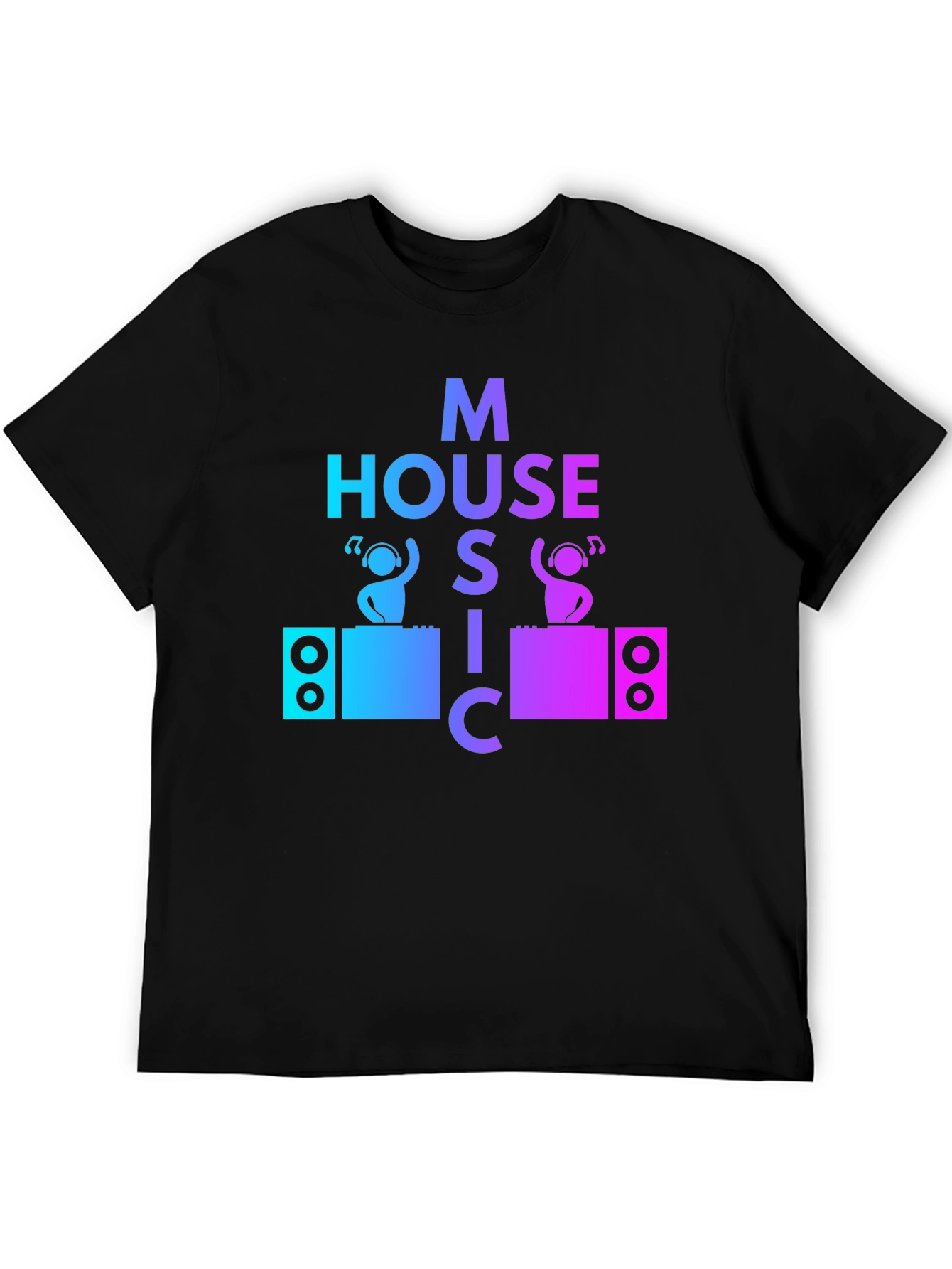 House Music DJ Graphic Tee - Mens Black T-Shirt