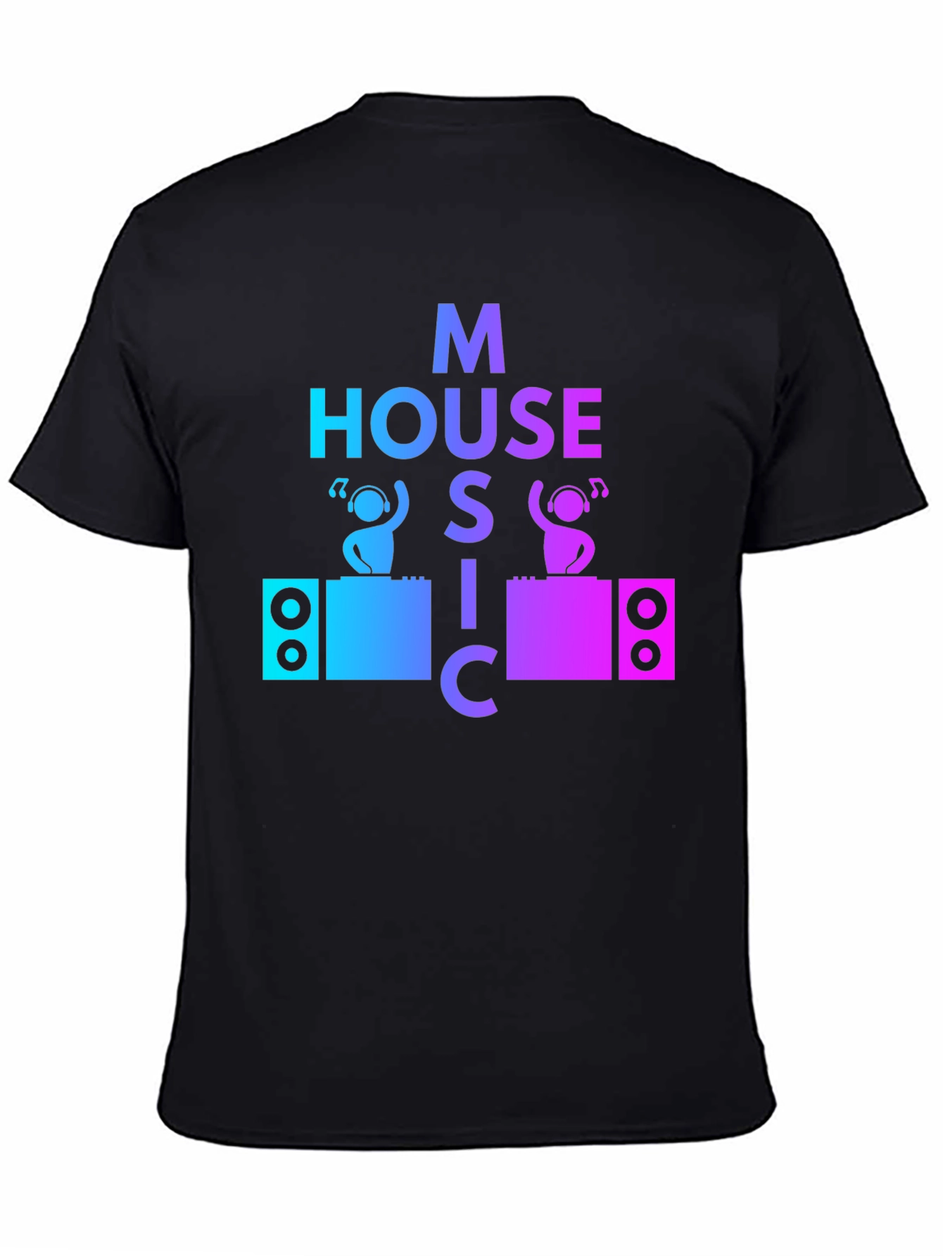 House Music DJ Graphic Tee - Mens Black T-Shirt