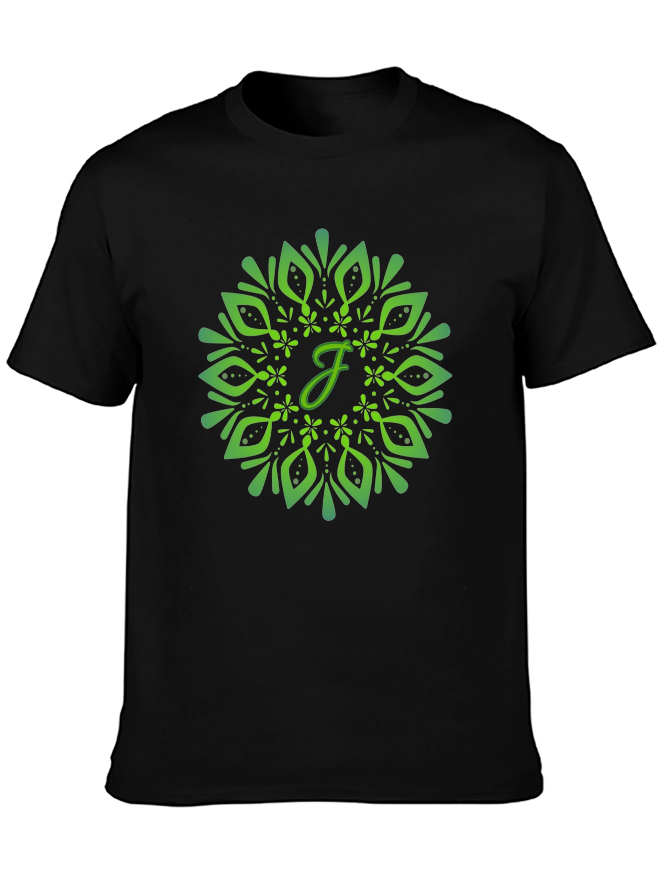 Green Mandala Initial T-Shirt