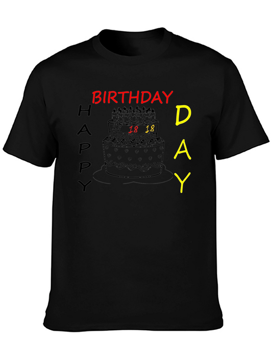Birthday Cake Graphic Tee - 18th Birthday Shirt