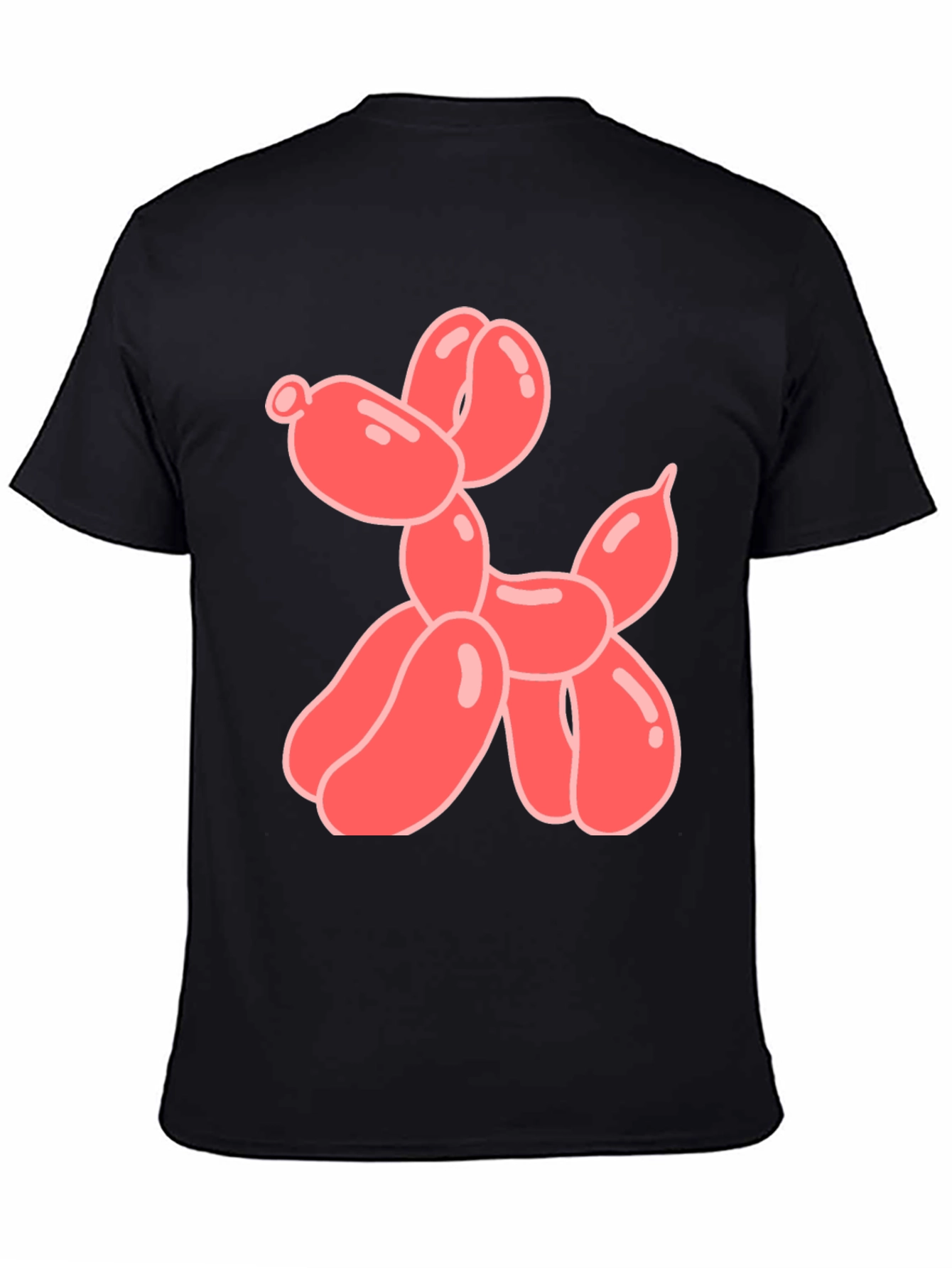 Black T-Shirt with Balloon Dog Graphic