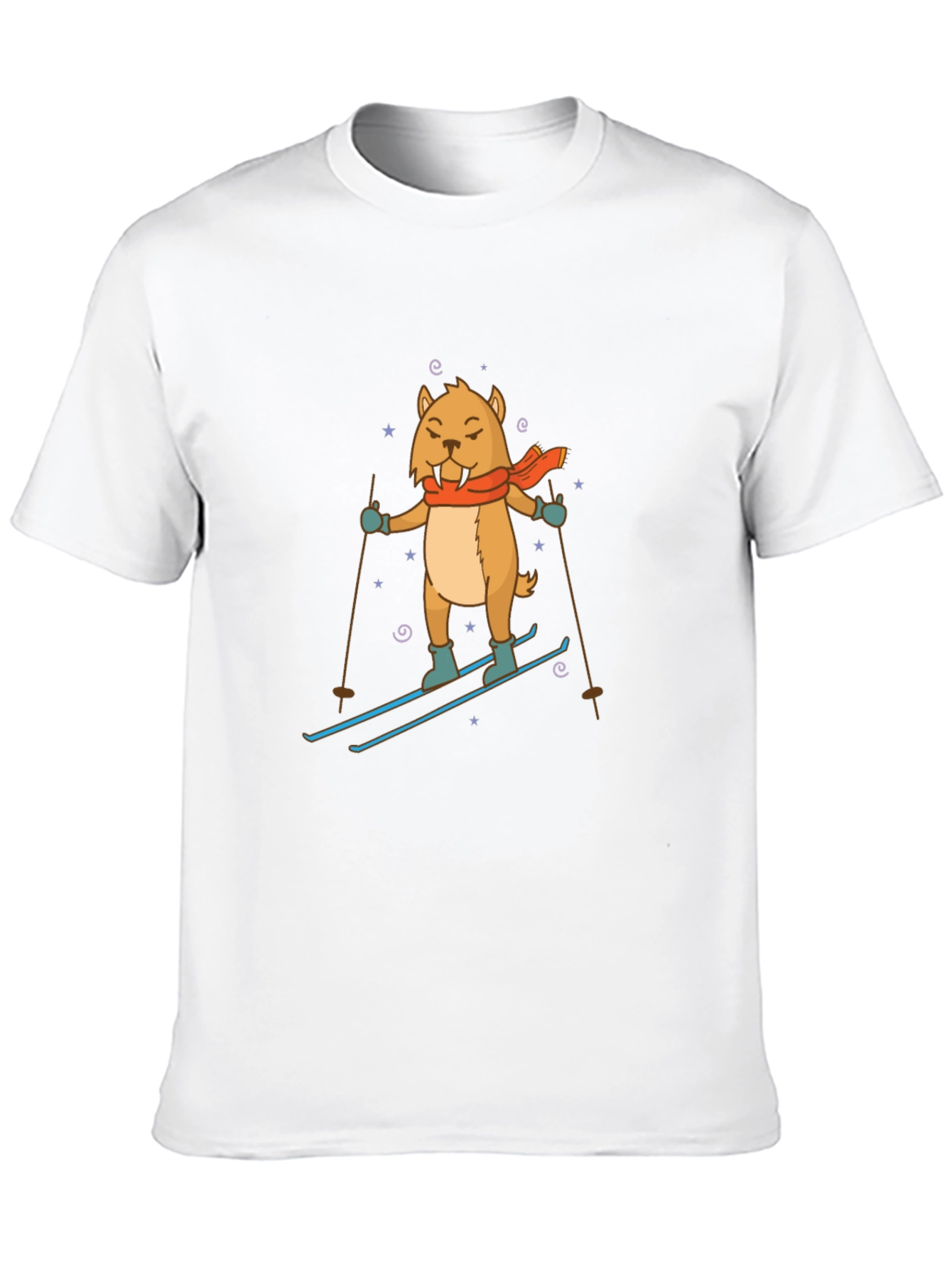 Skiing Walrus Graphic Tee