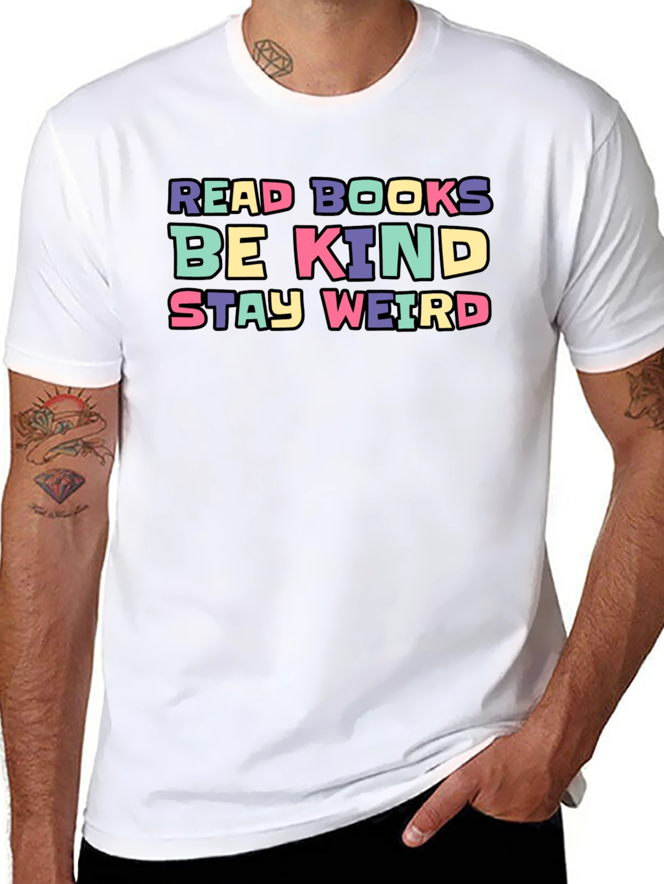 Read Books Be Kind Stay Weird Graphic Tee