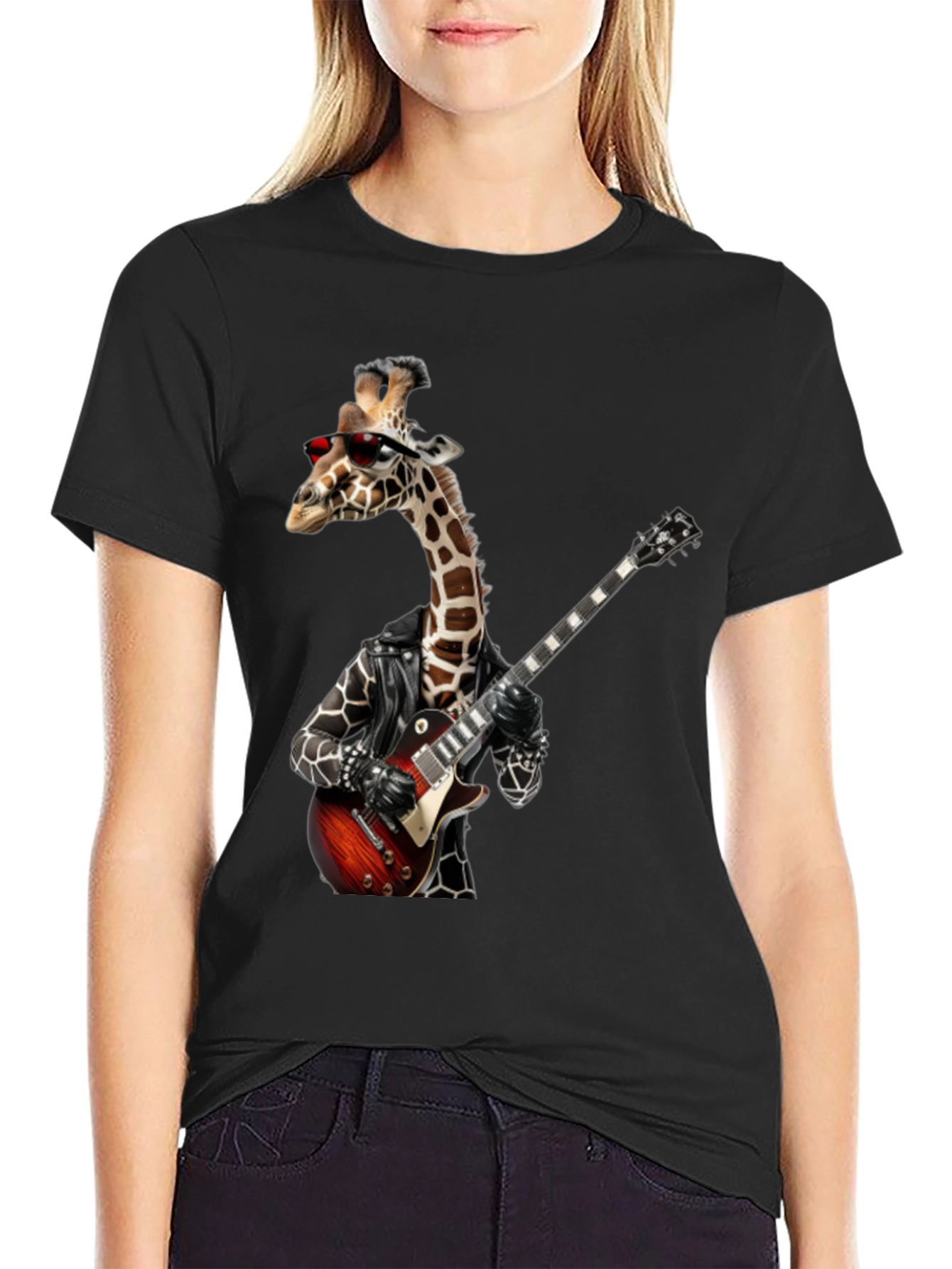 Giraffe Rocker Graphic Tee - Black