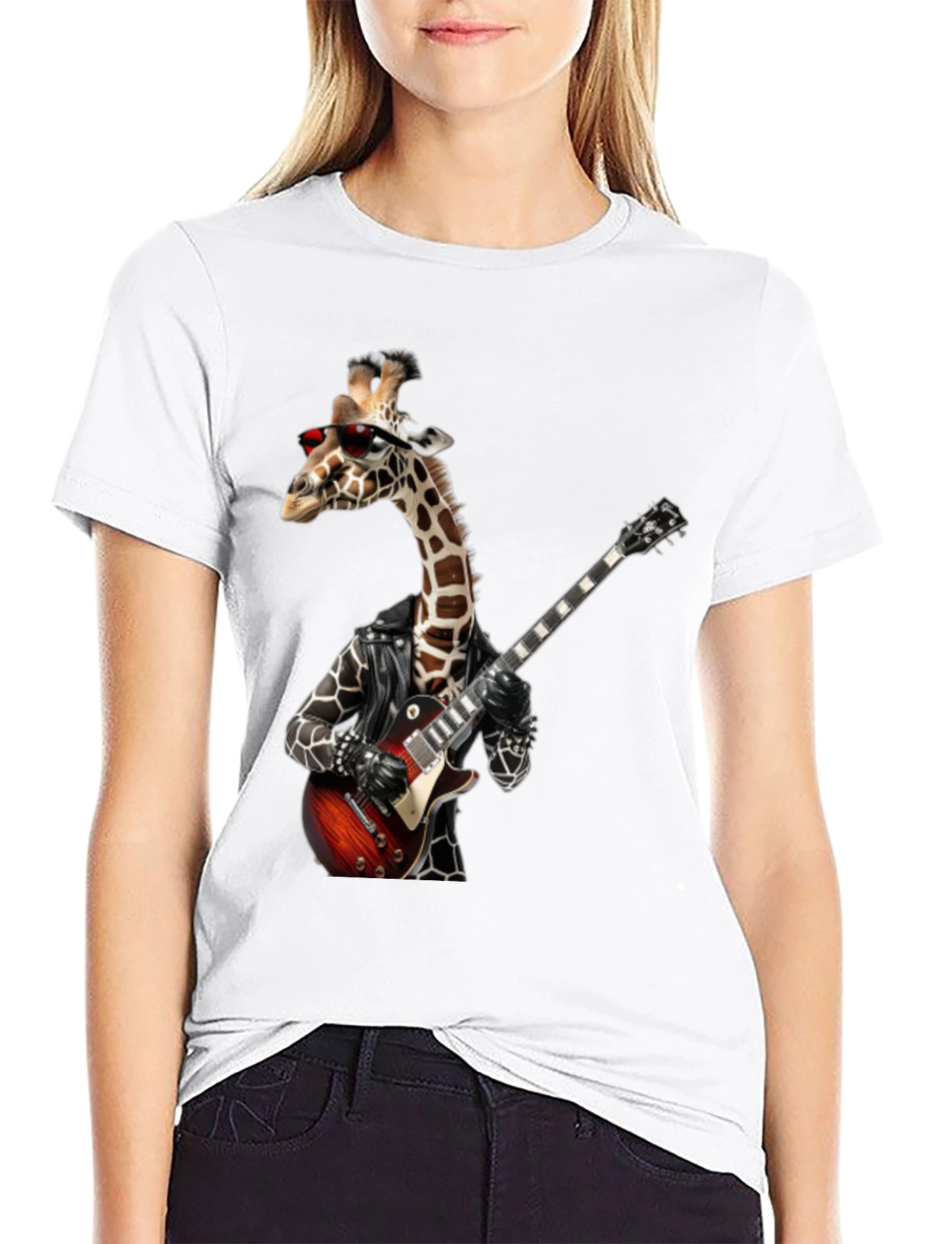 Giraffe Rocker Graphic Tee - Black