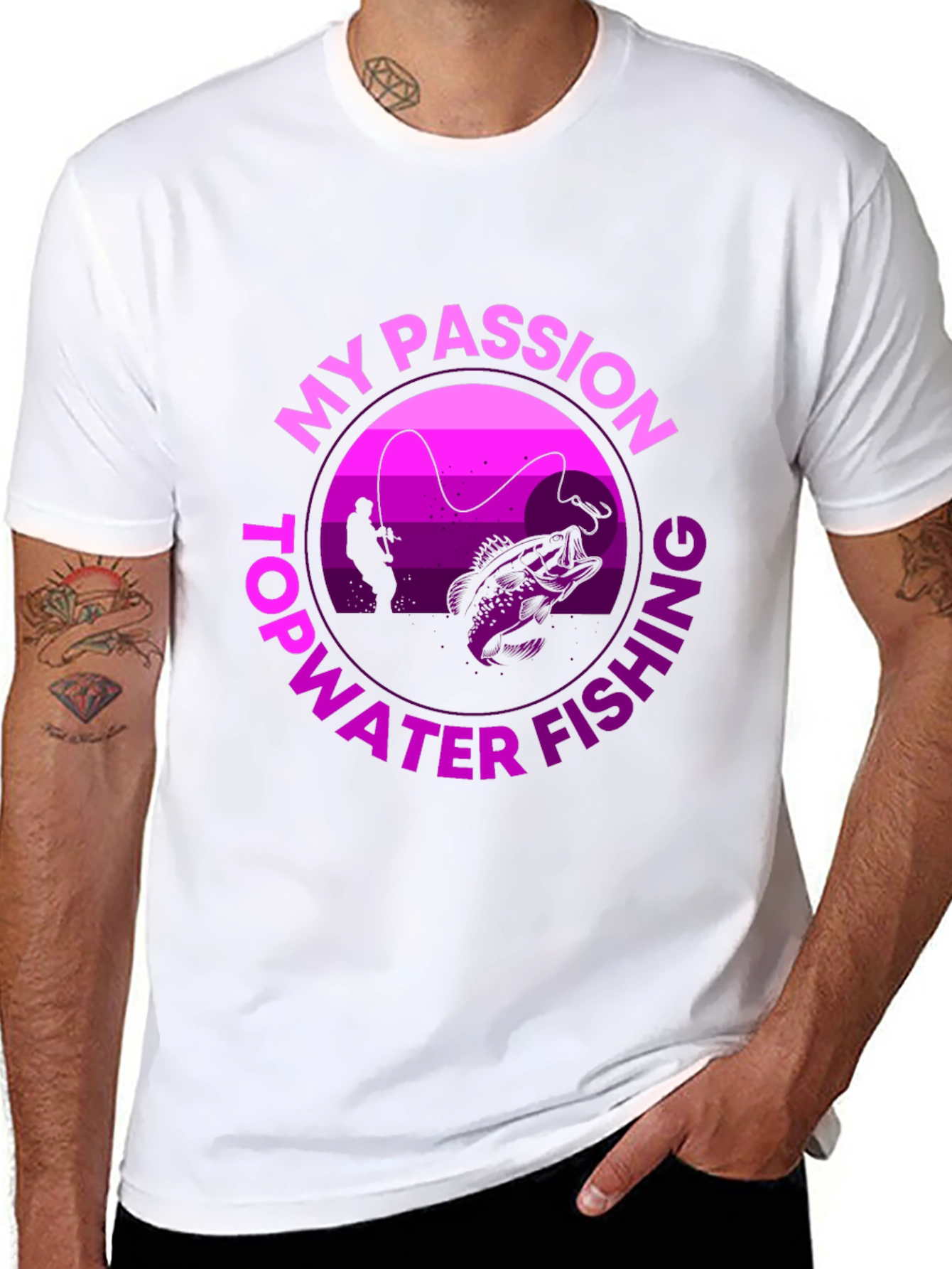 Fishing Passion Graphic Tee - Black