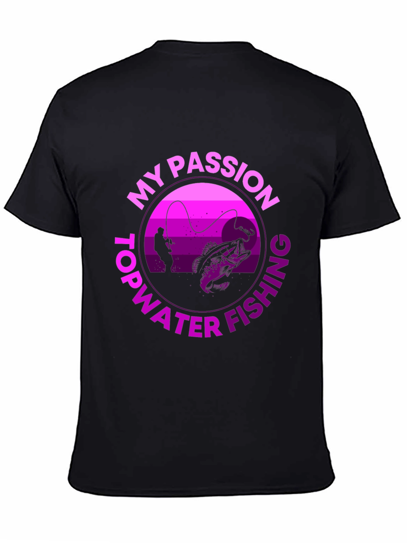 Fishing Passion Graphic Tee - Black