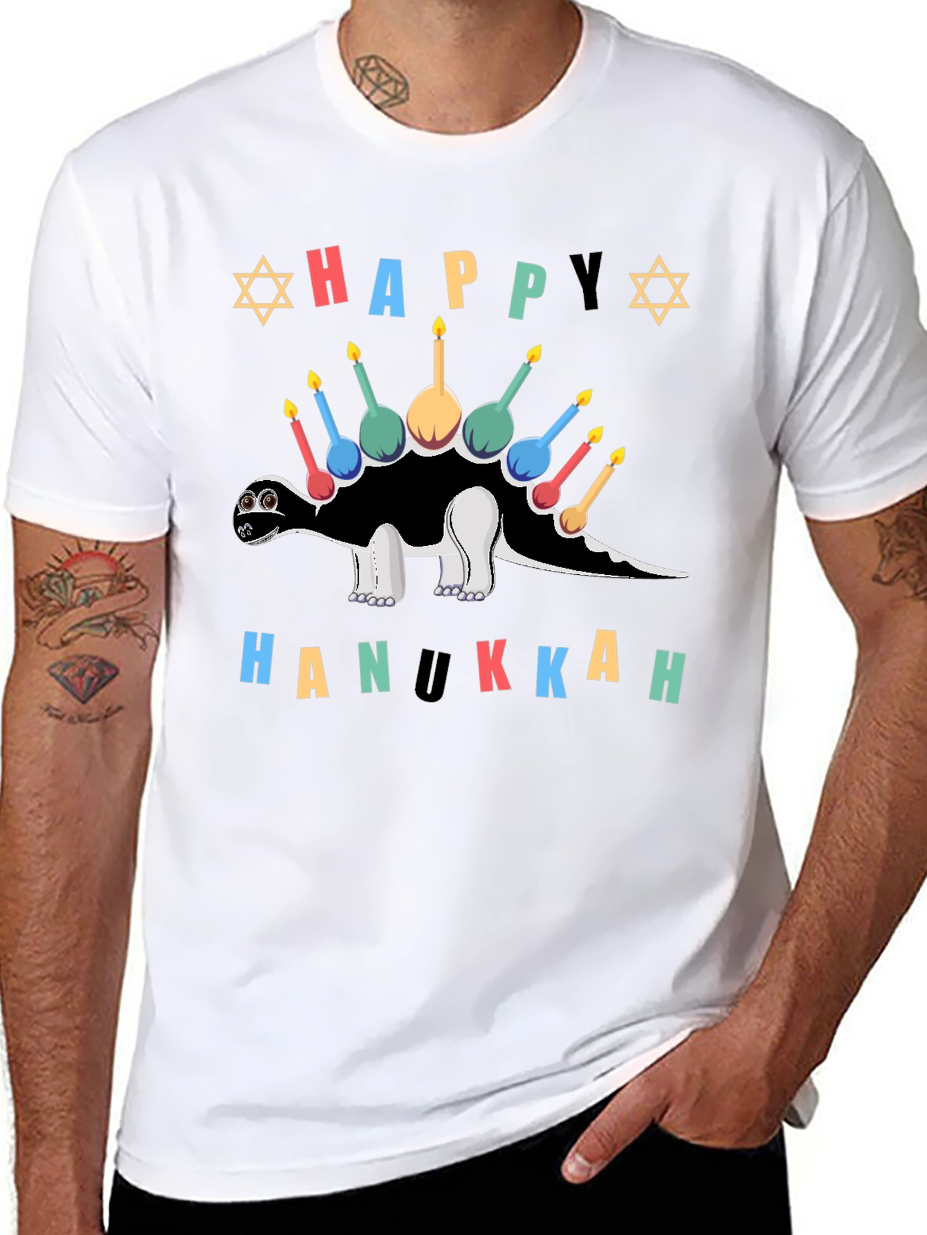 Happy Hanukkah Stegosaurus T-Shirt