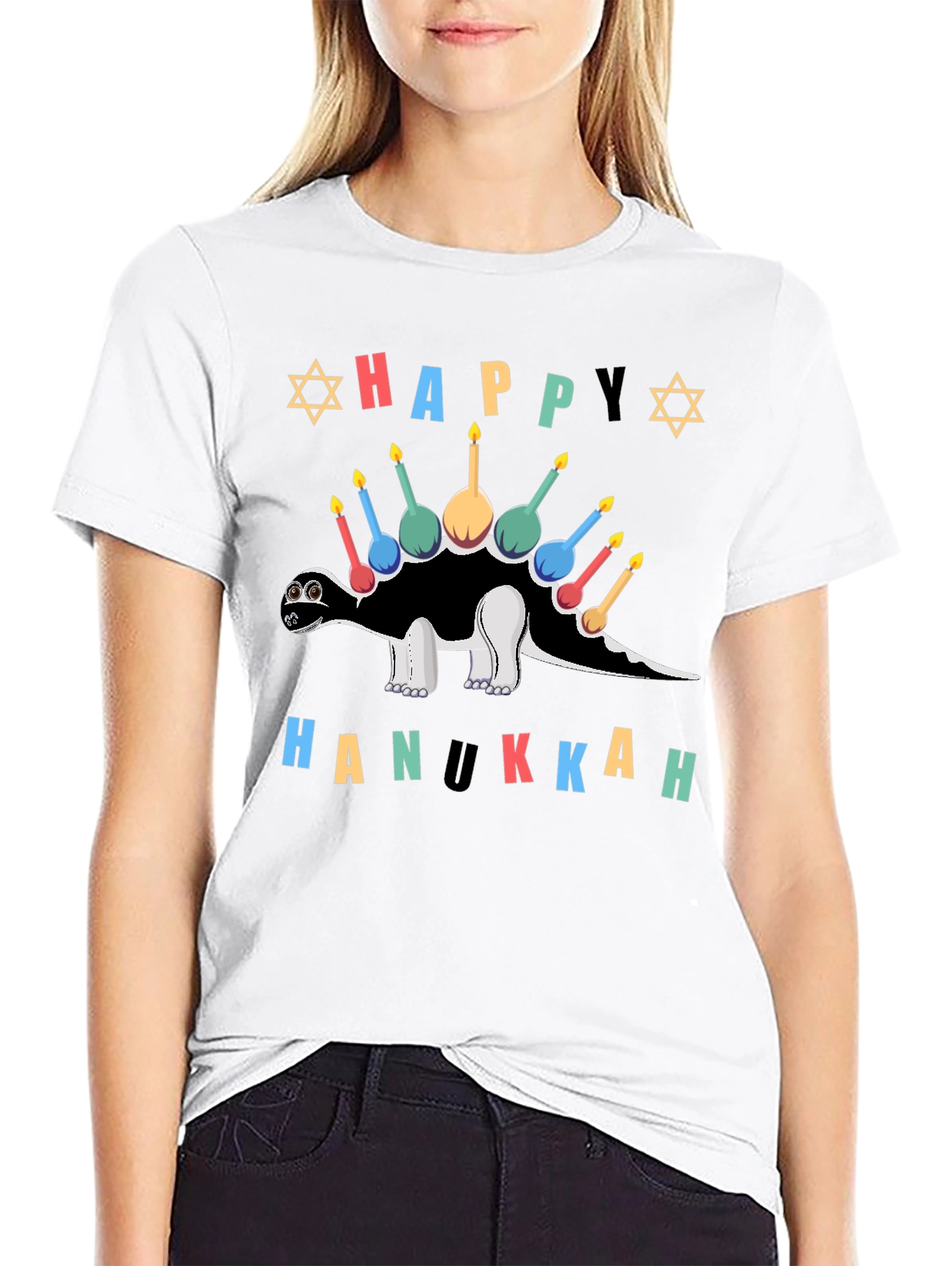 Happy Hanukkah Stegosaurus T-Shirt