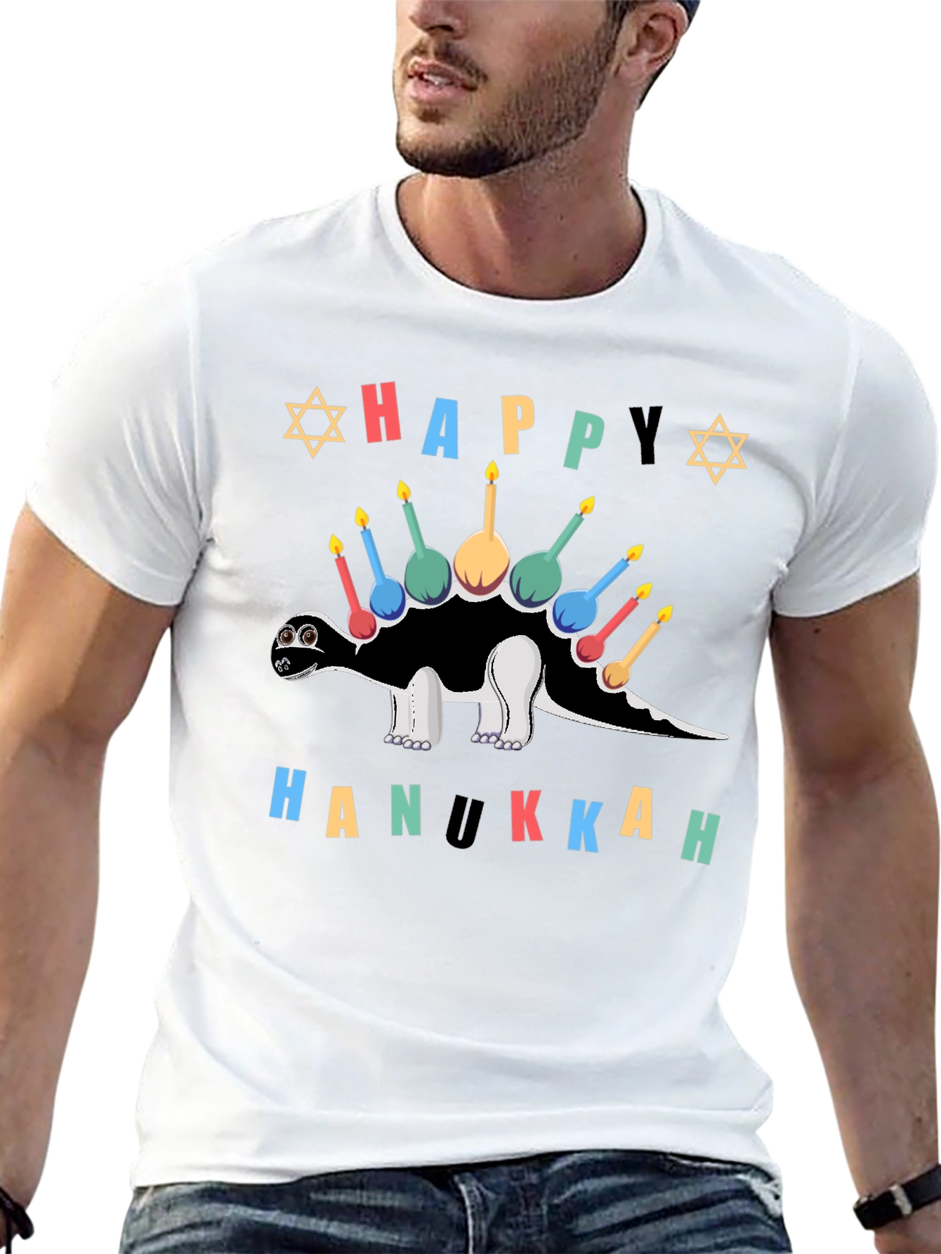Happy Hanukkah Stegosaurus T-Shirt