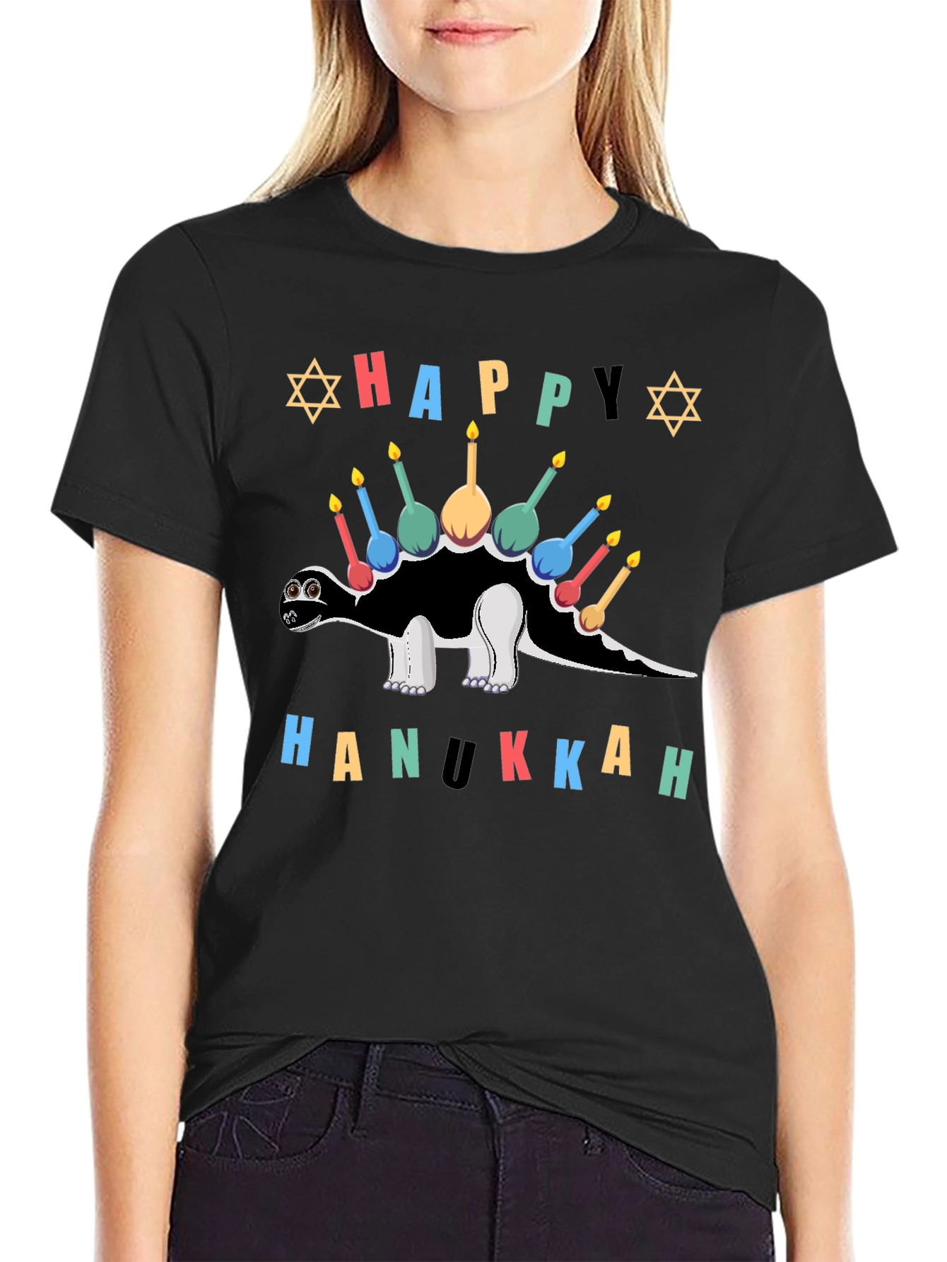 Happy Hanukkah Stegosaurus T-Shirt