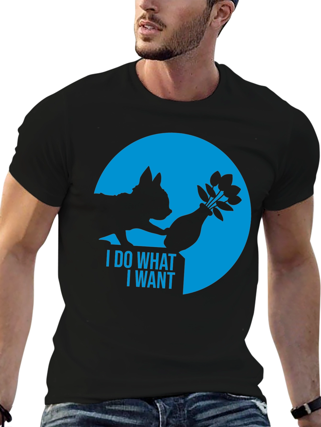 I Do What I Want Cat T-Shirt - Black