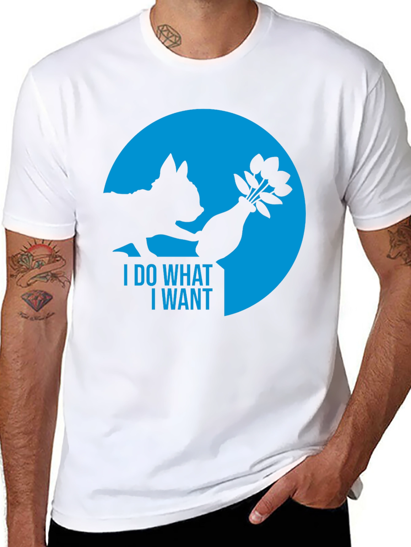 I Do What I Want Cat T-Shirt - Black