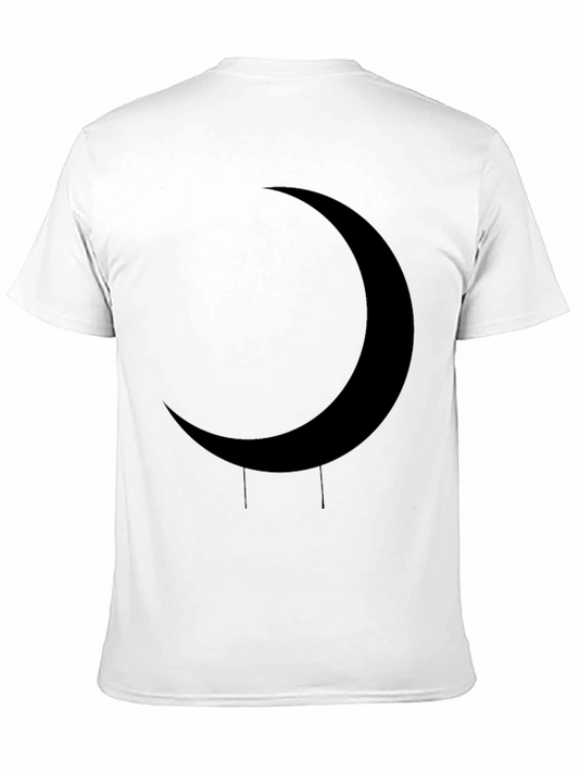 Crescent Moon Graphic Black T-Shirt - Casual Style