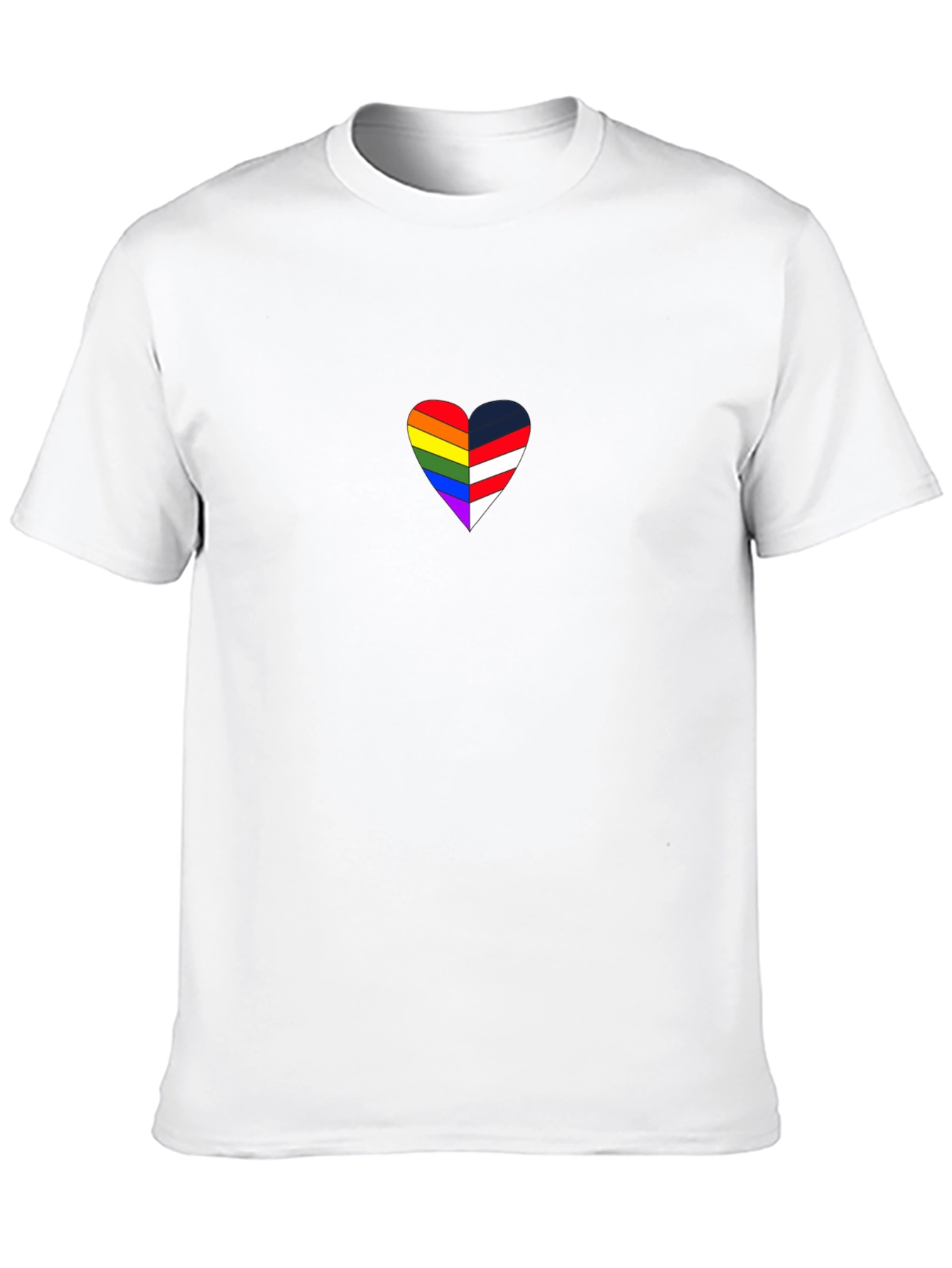 LGBTQ+ Pride Heart Graphic T-Shirt - Black