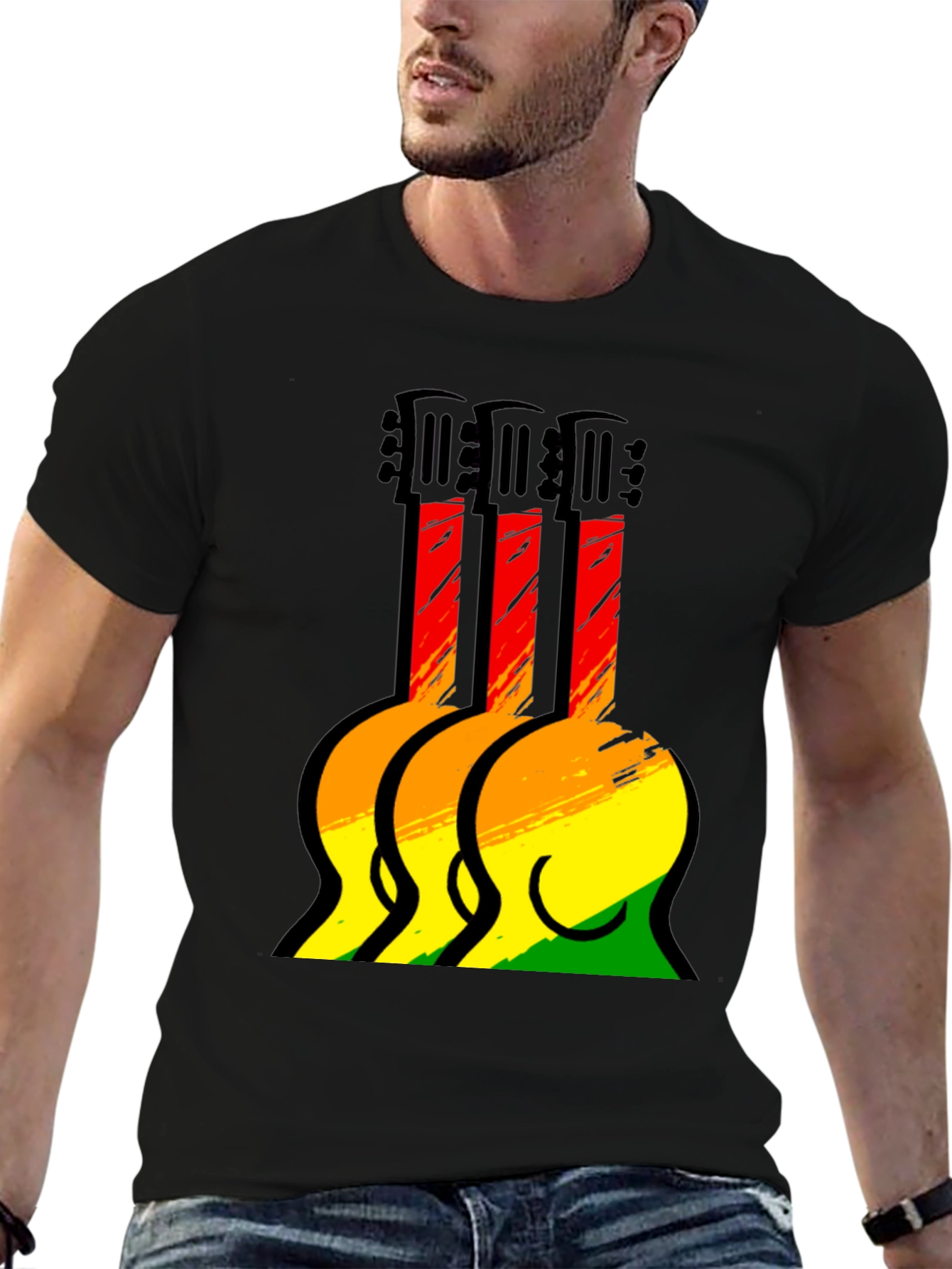 Rasta Guitar T-Shirt - Reggae Music Tee