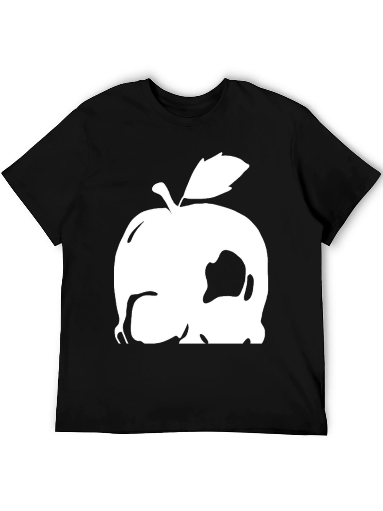 Apple Skull Graphic Tee - Black Cotton Blend