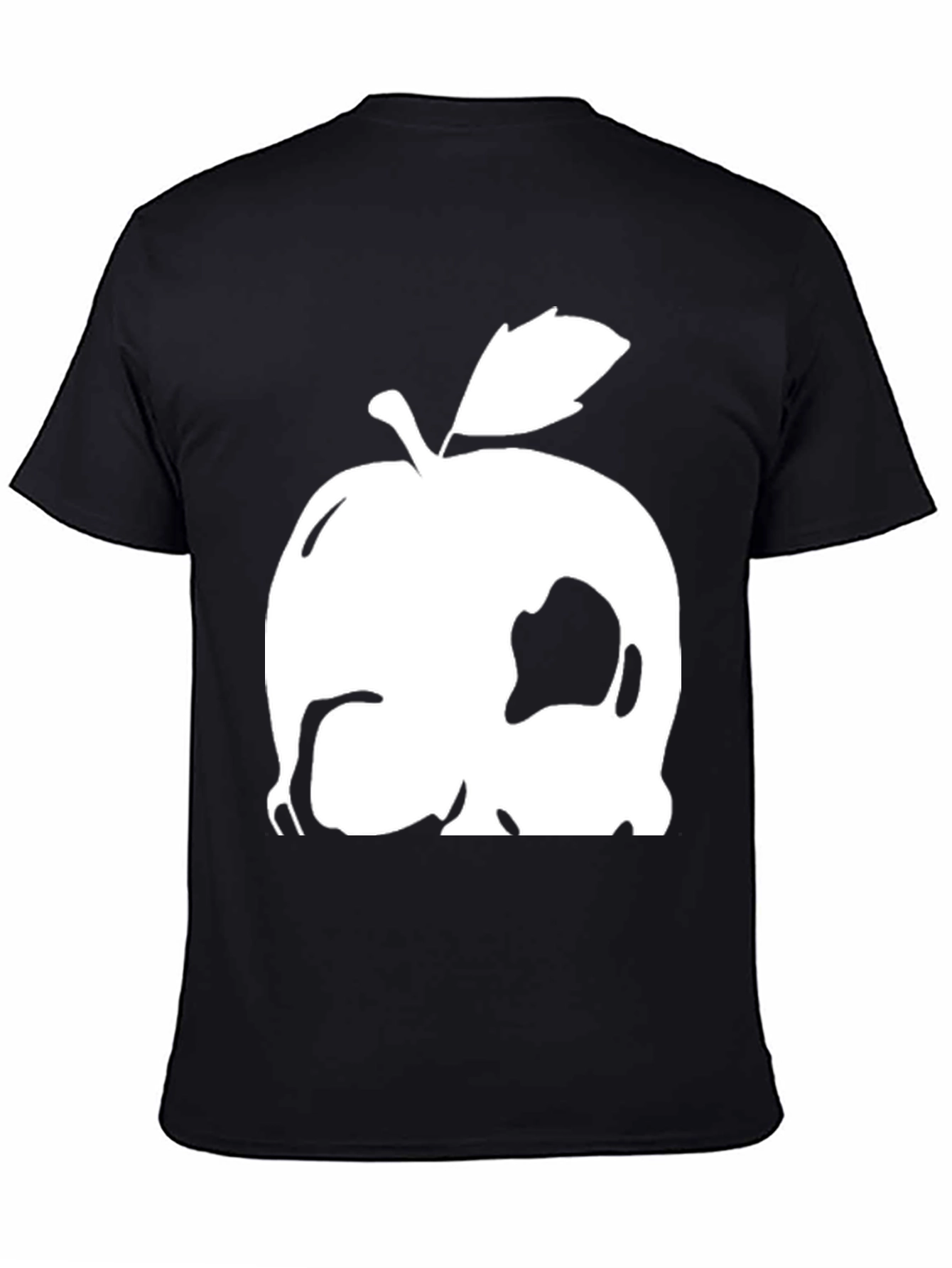 Apple Skull Graphic Tee - Black Cotton Blend
