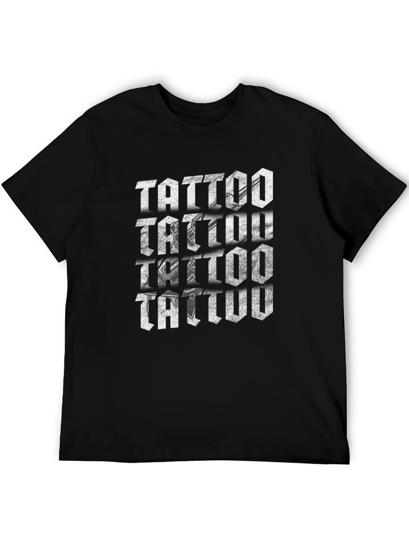 Tattoo Repeat Design Black T-Shirt