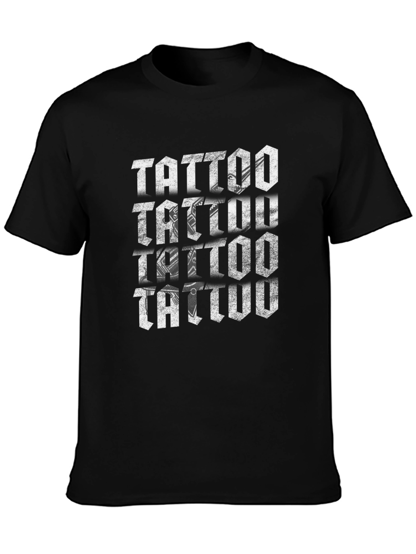 Tattoo Repeat Design Black T-Shirt
