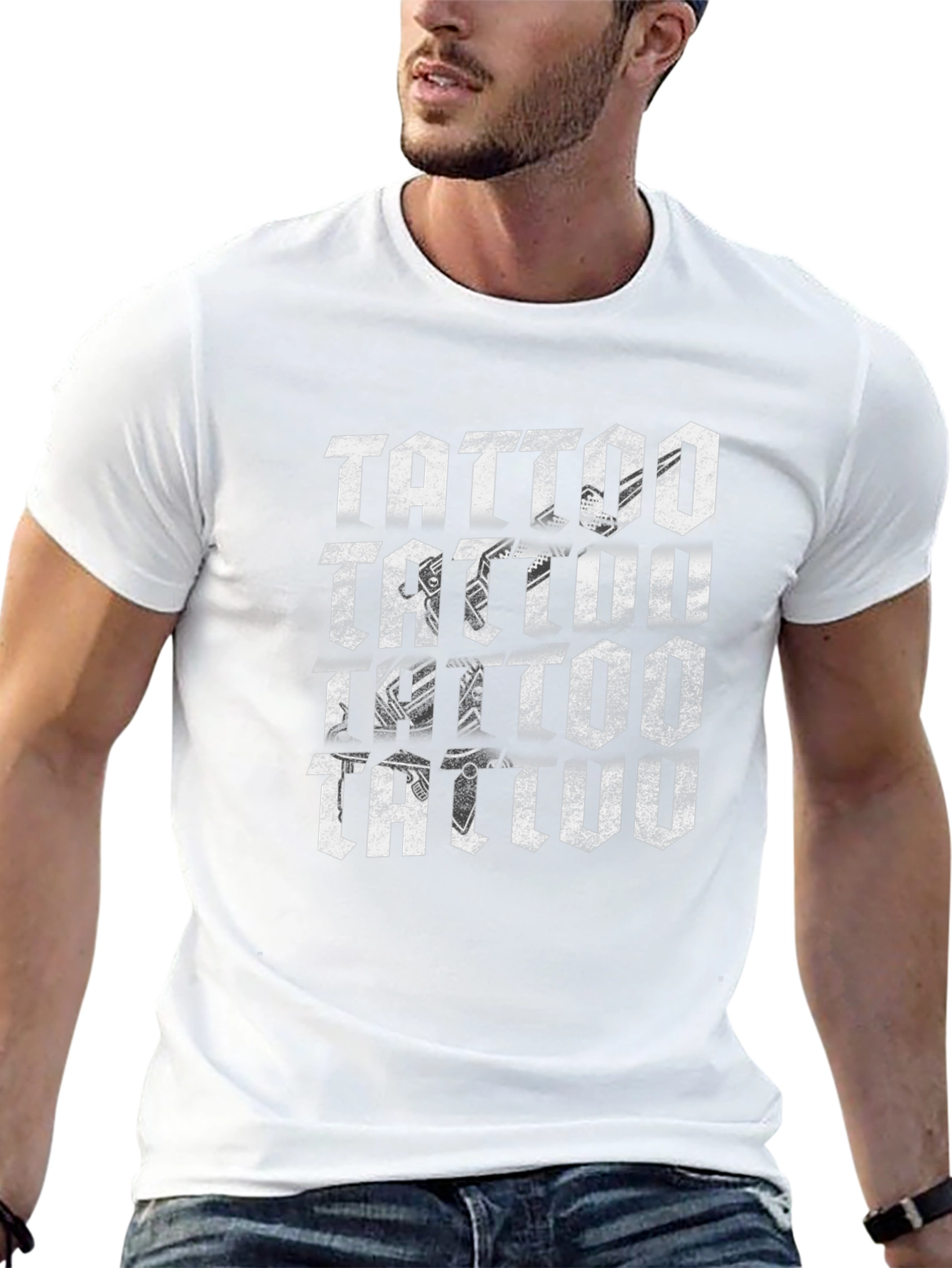Tattoo Repeat Design Black T-Shirt