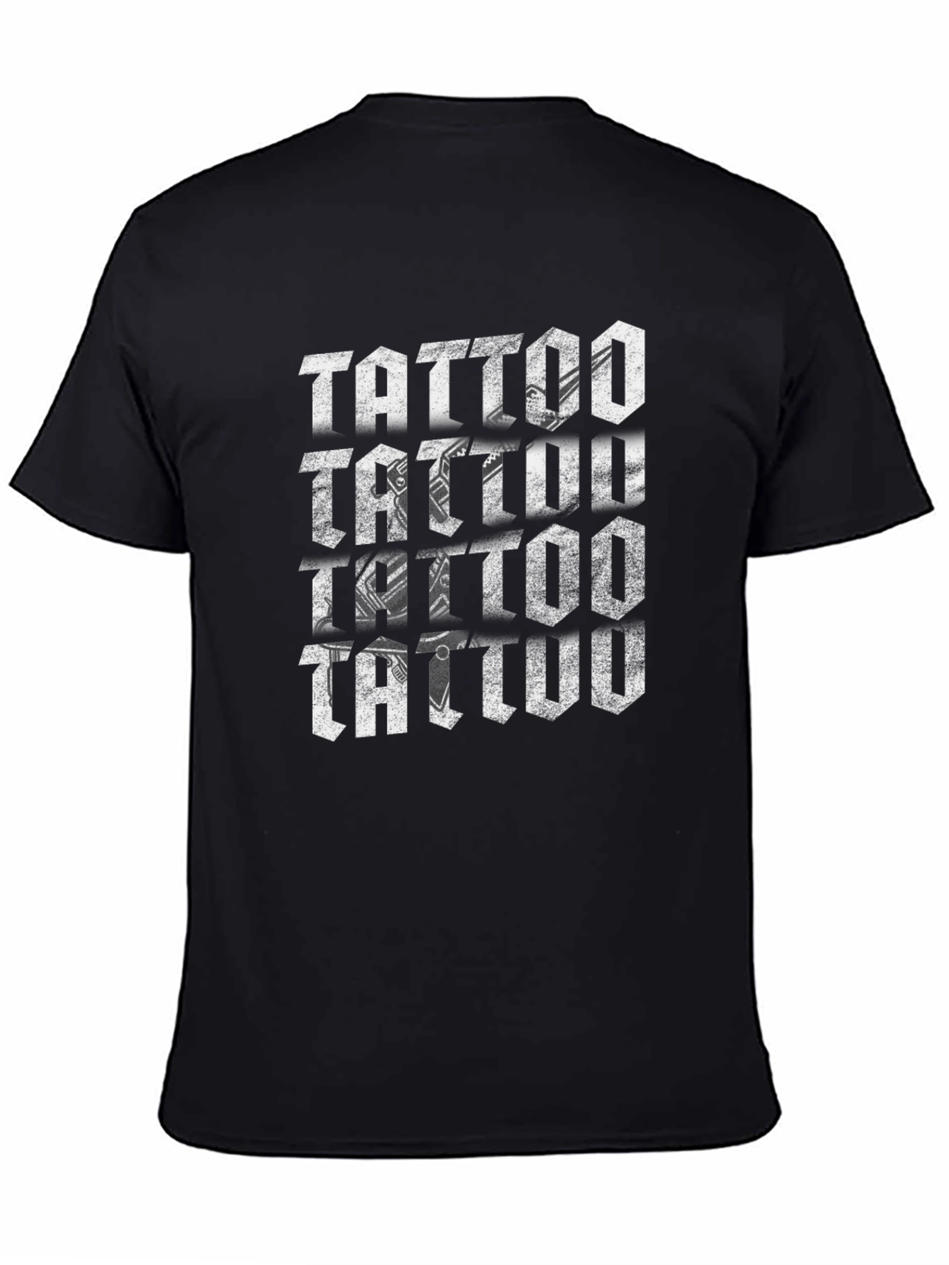 Tattoo Repeat Design Black T-Shirt