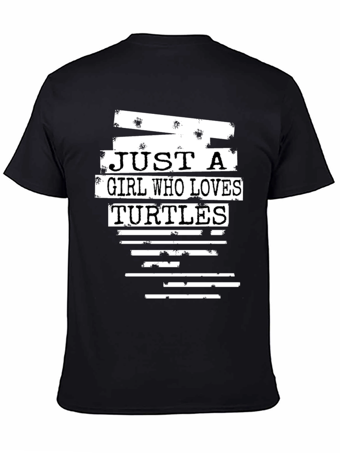 Girl Loves Turtles Black Graphic Tee