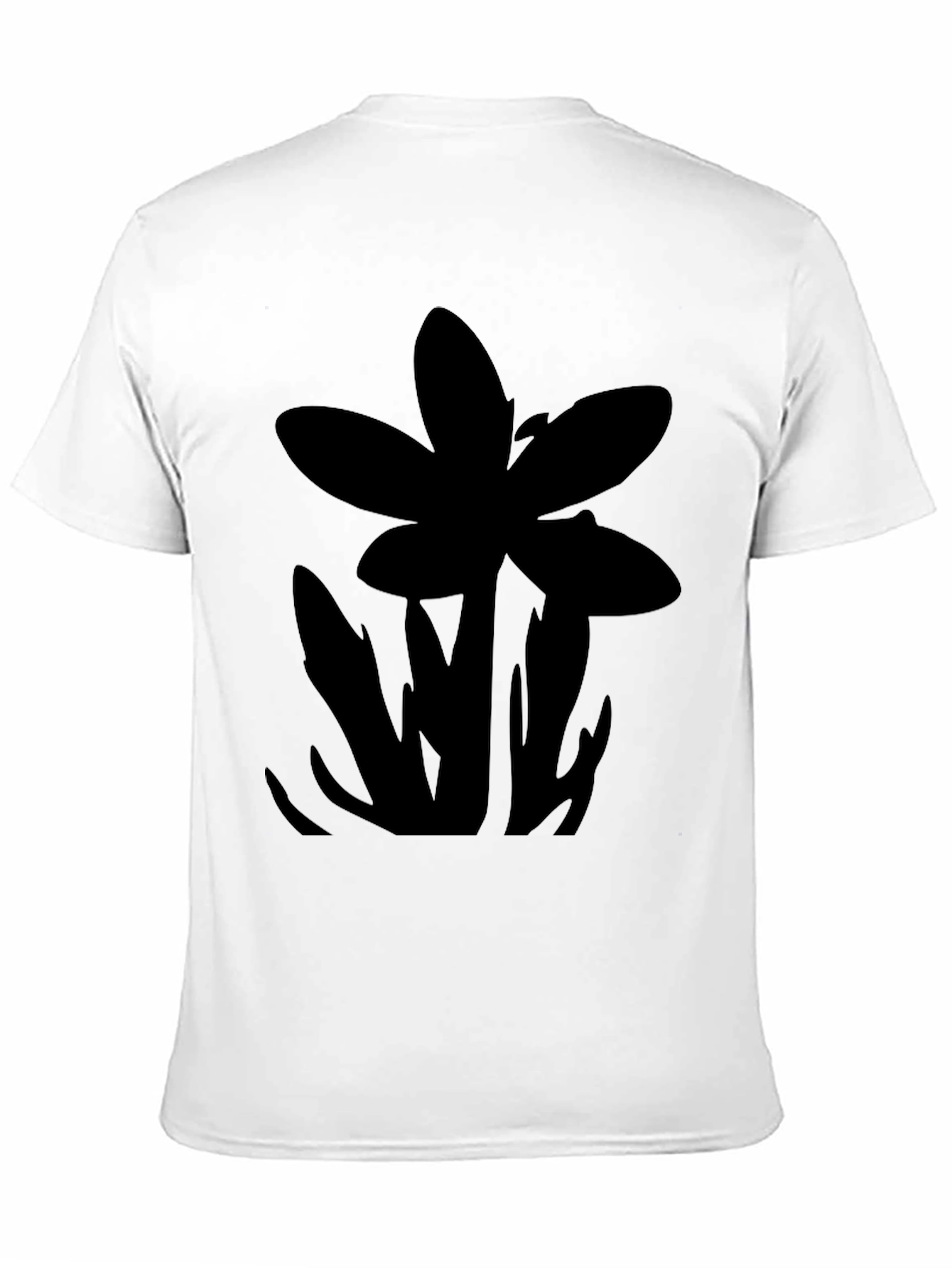 Mens Black T-Shirt with Floral Graphic