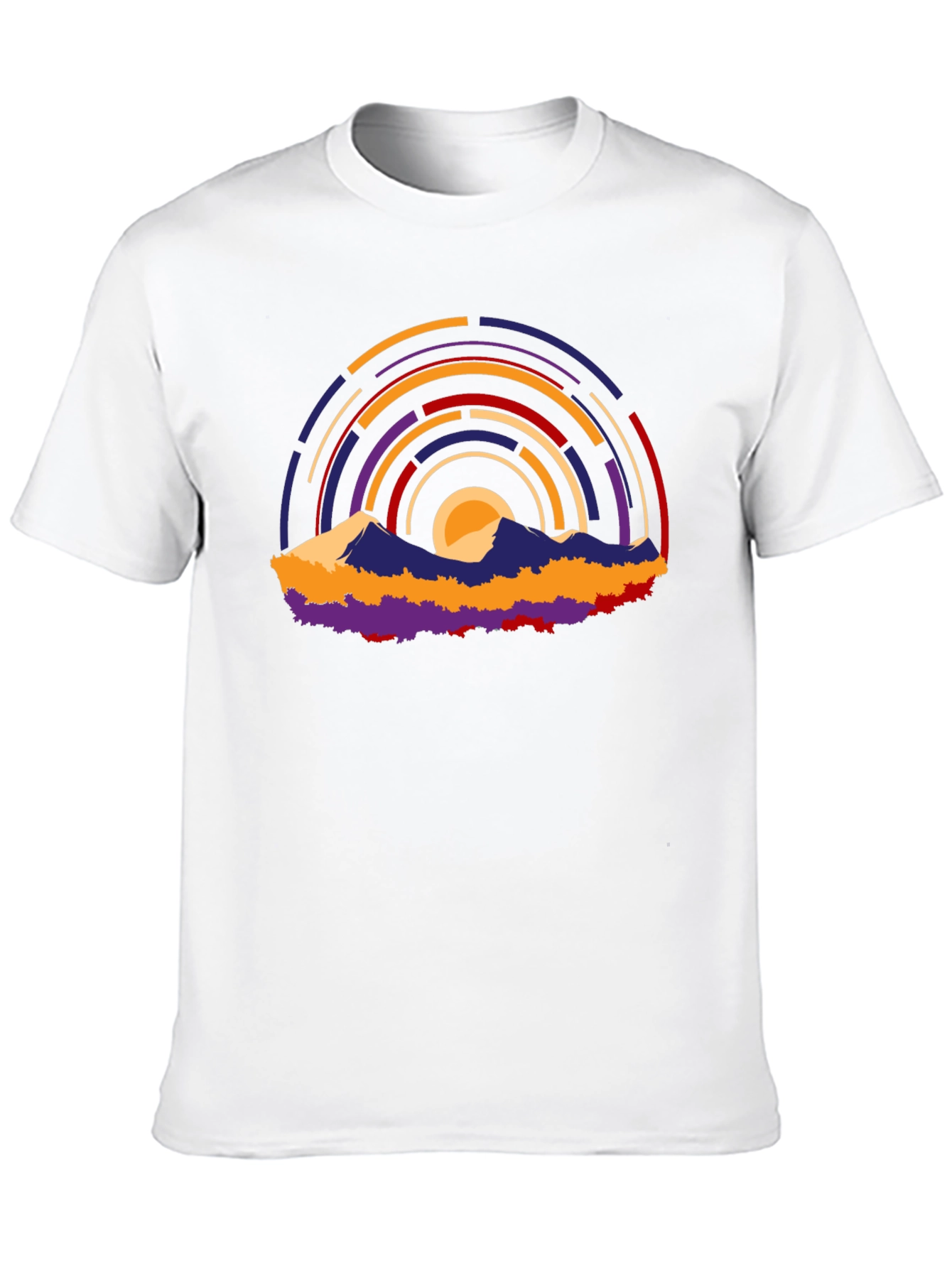 Abstract Mountain Sunset Graphic T-Shirt