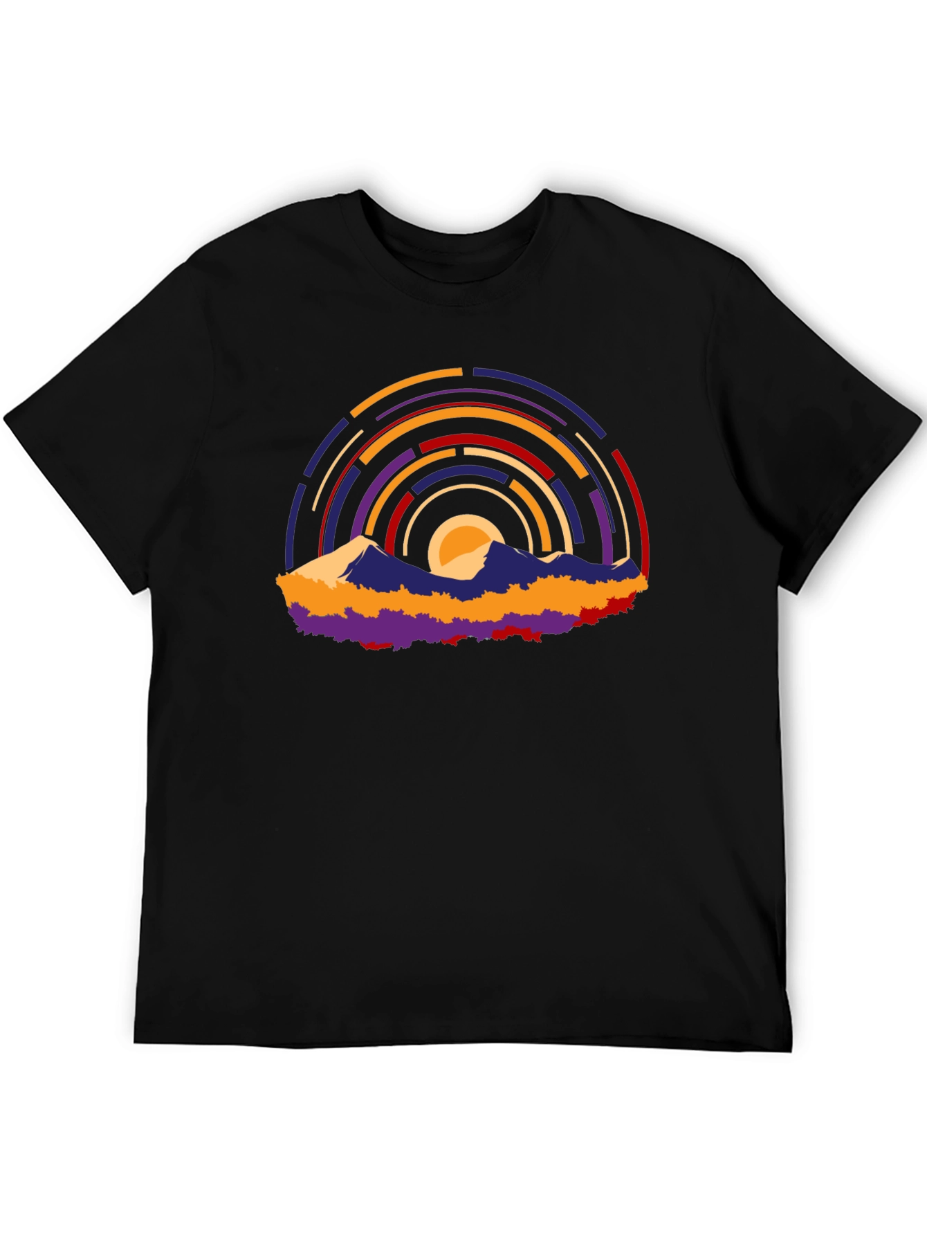 Abstract Mountain Sunset Graphic T-Shirt