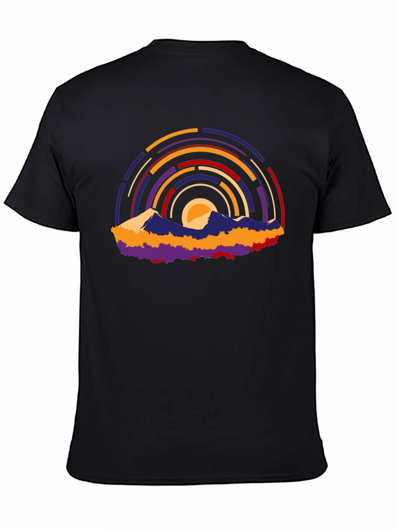 Abstract Mountain Sunset Graphic T-Shirt