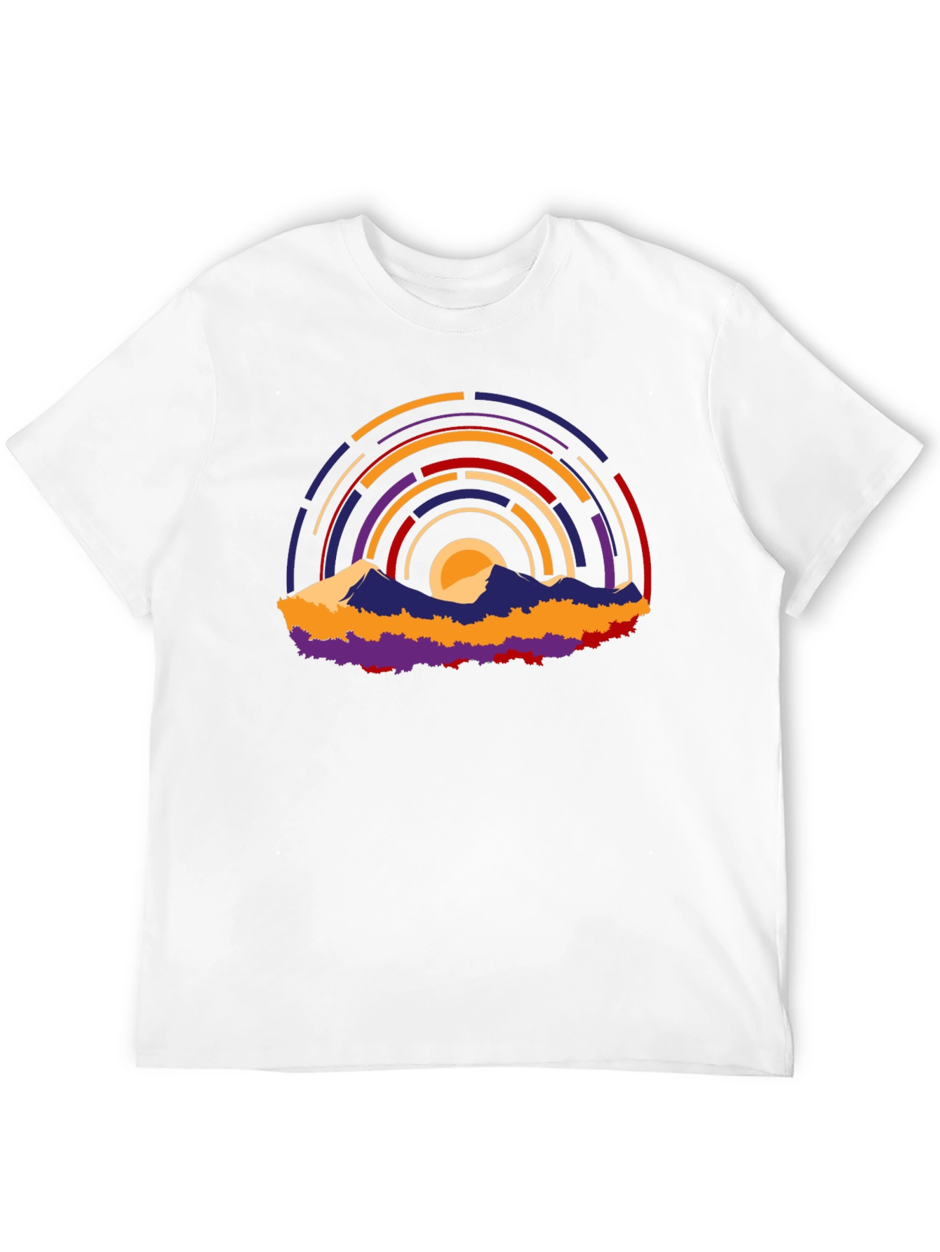 Abstract Mountain Sunset Graphic T-Shirt