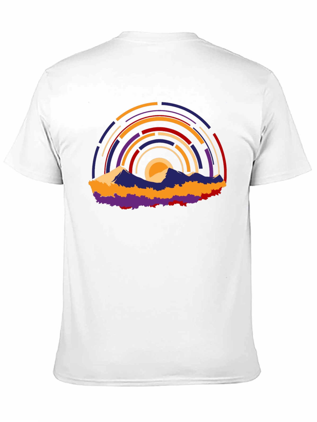 Abstract Mountain Sunset Graphic T-Shirt