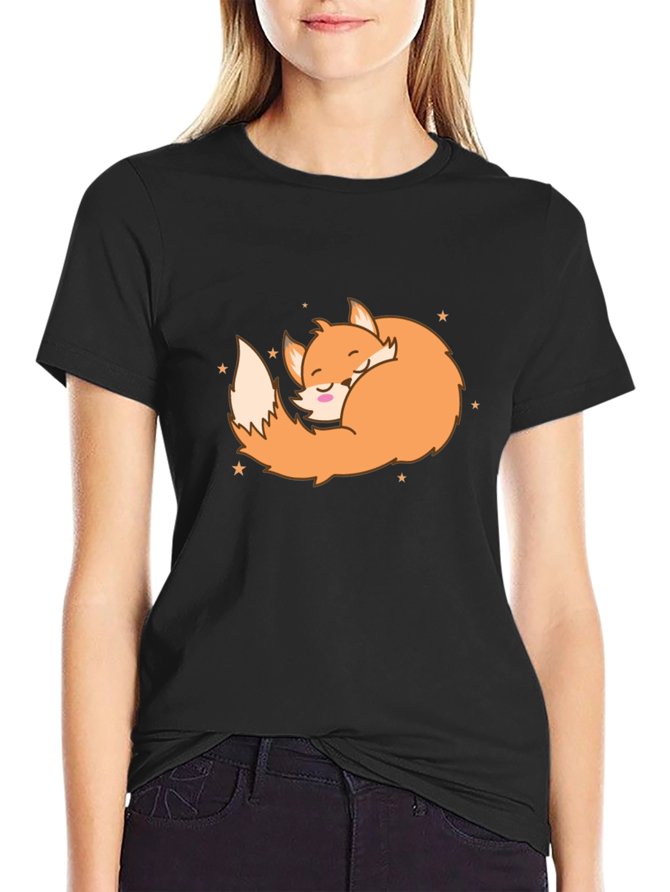 Sleeping Fox Graphic Tee - Soft Cotton Comfort