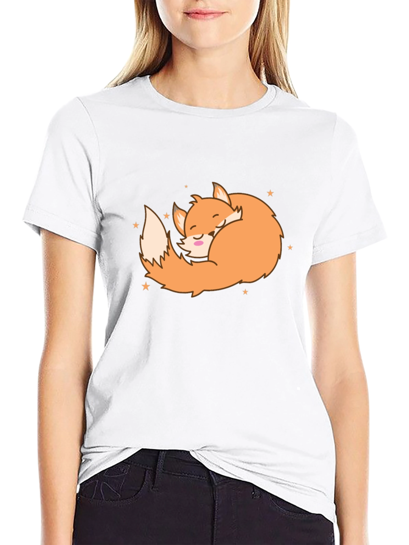 Sleeping Fox Graphic Tee - Soft Cotton Comfort