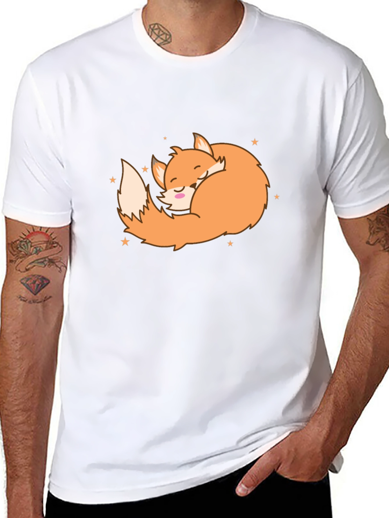 Sleeping Fox Graphic Tee - Soft Cotton Comfort