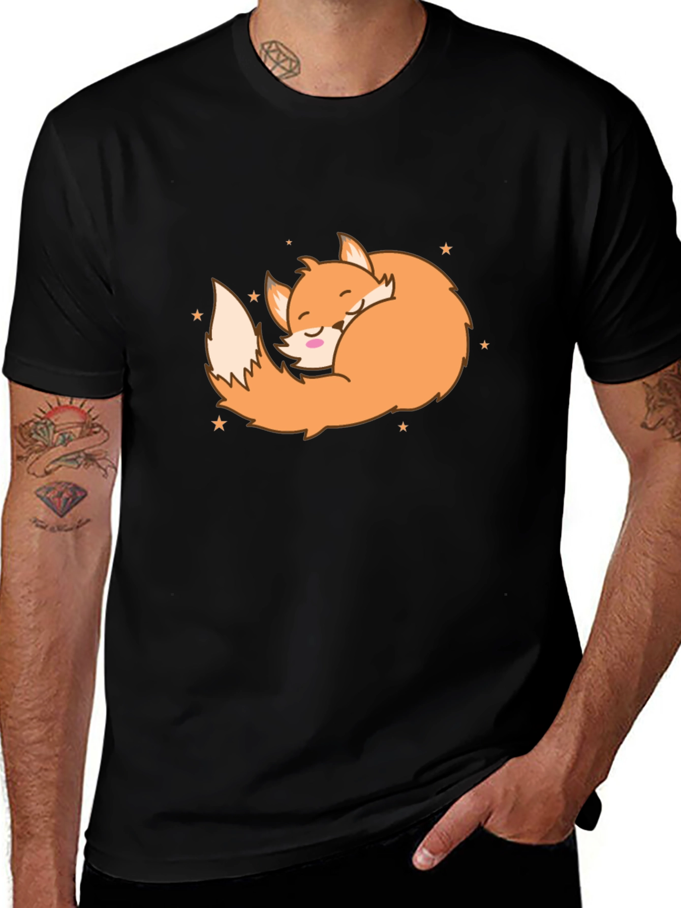 Sleeping Fox Graphic Tee - Soft Cotton Comfort