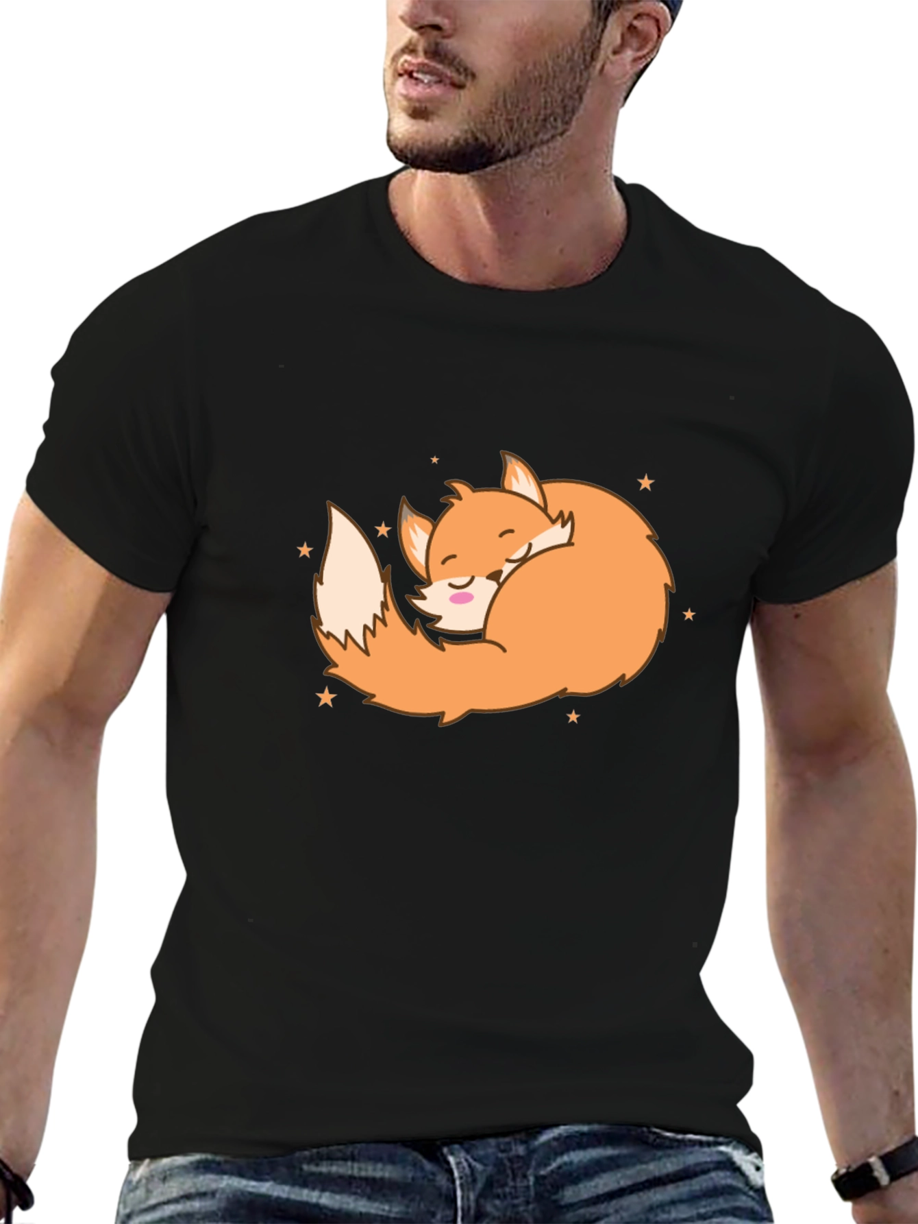 Sleeping Fox Graphic Tee - Soft Cotton Comfort