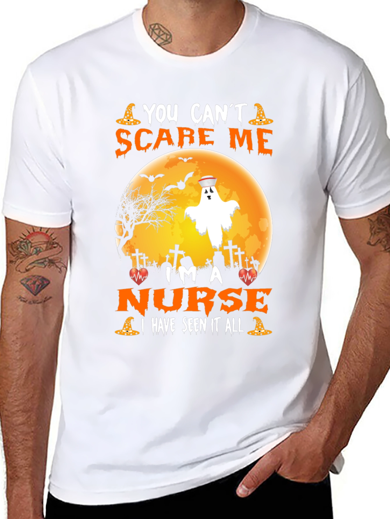 Nurse Halloween T-Shirt - You Cant Scare Me