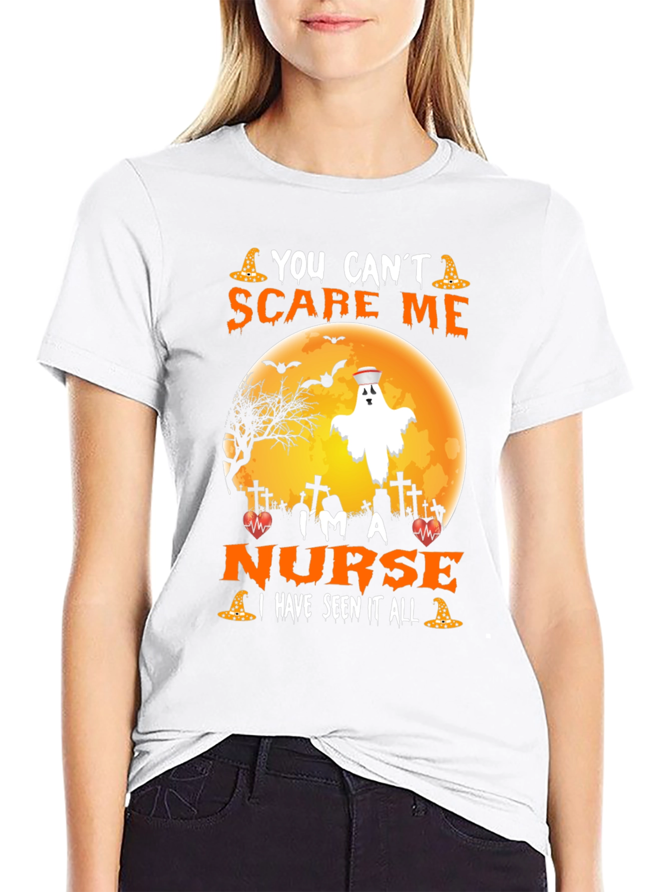 Nurse Halloween T-Shirt - You Cant Scare Me