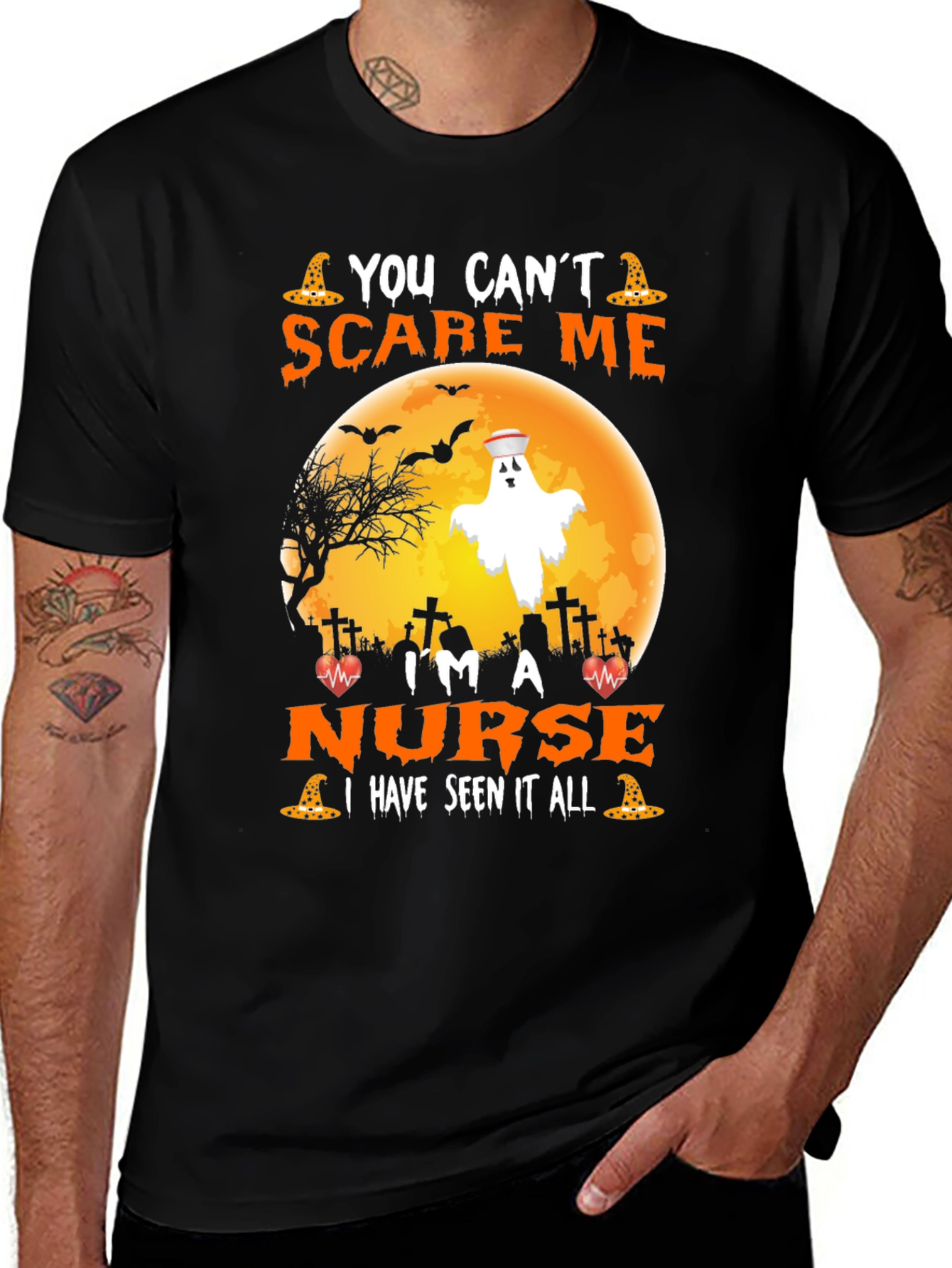 Nurse Halloween T-Shirt - You Cant Scare Me