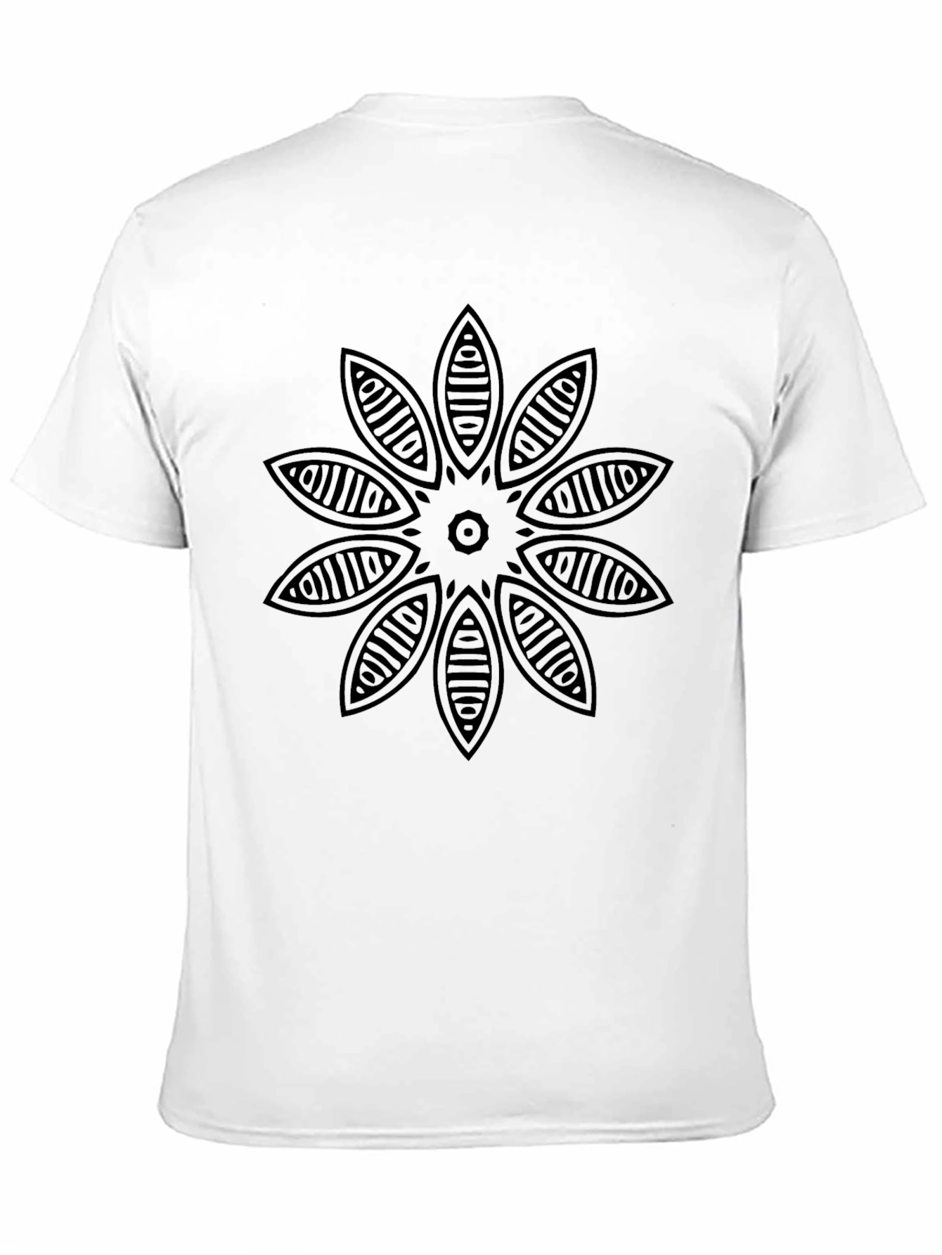 Floral Mandala Print Black T-Shirt