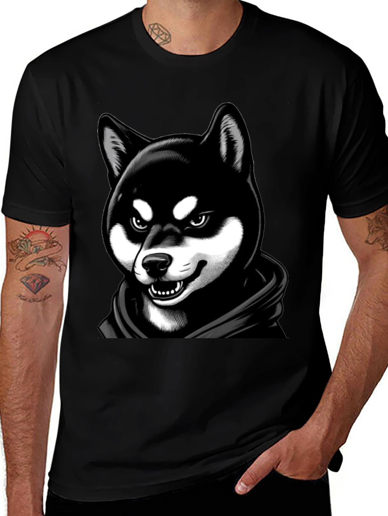 Black Shiba Inu Graphic Tee