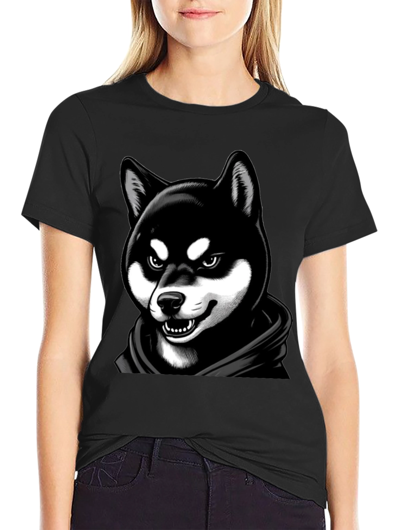 Black Shiba Inu Graphic Tee