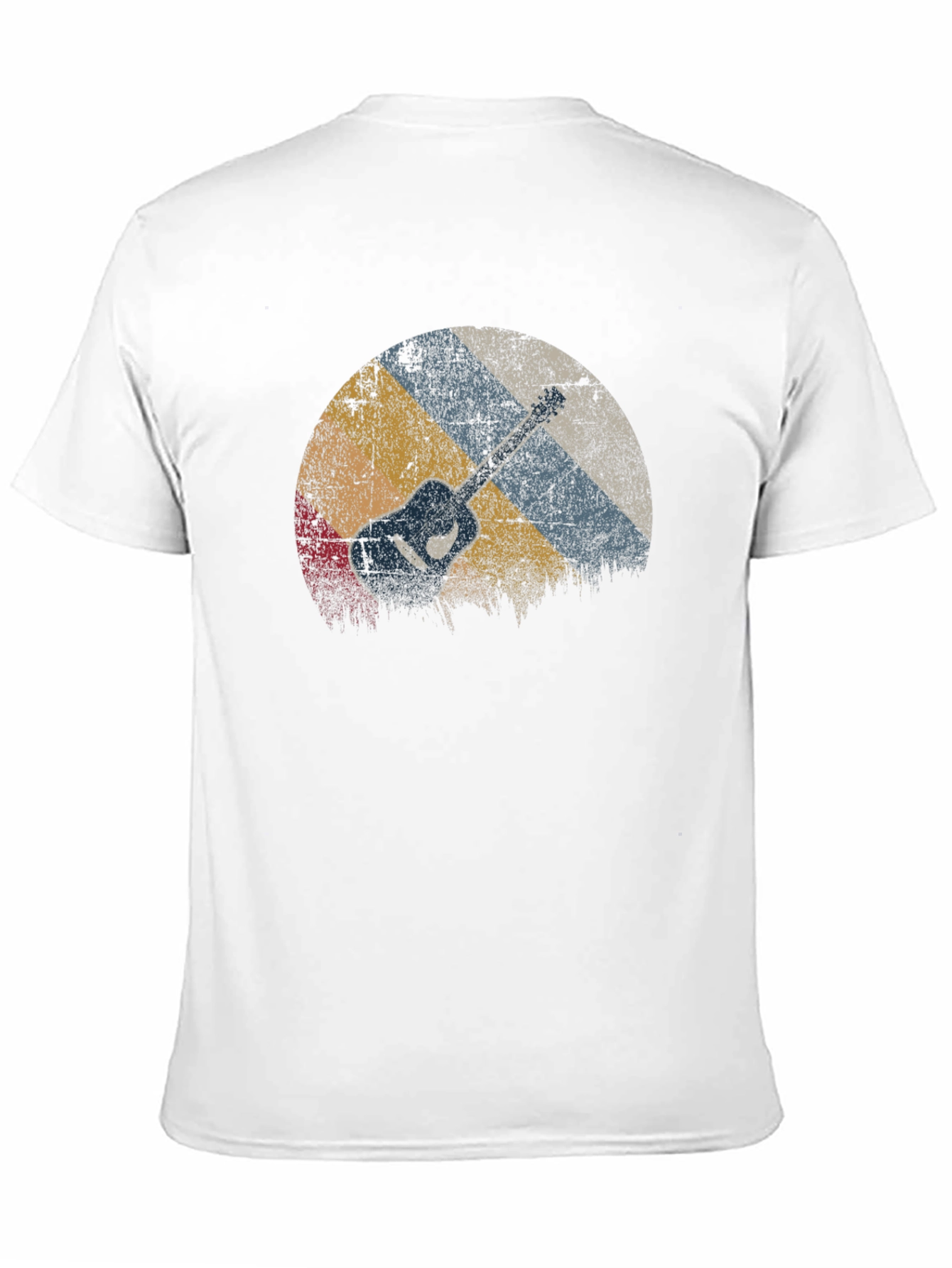 Retro Guitar Graphic Tee - Black Cotton Blend