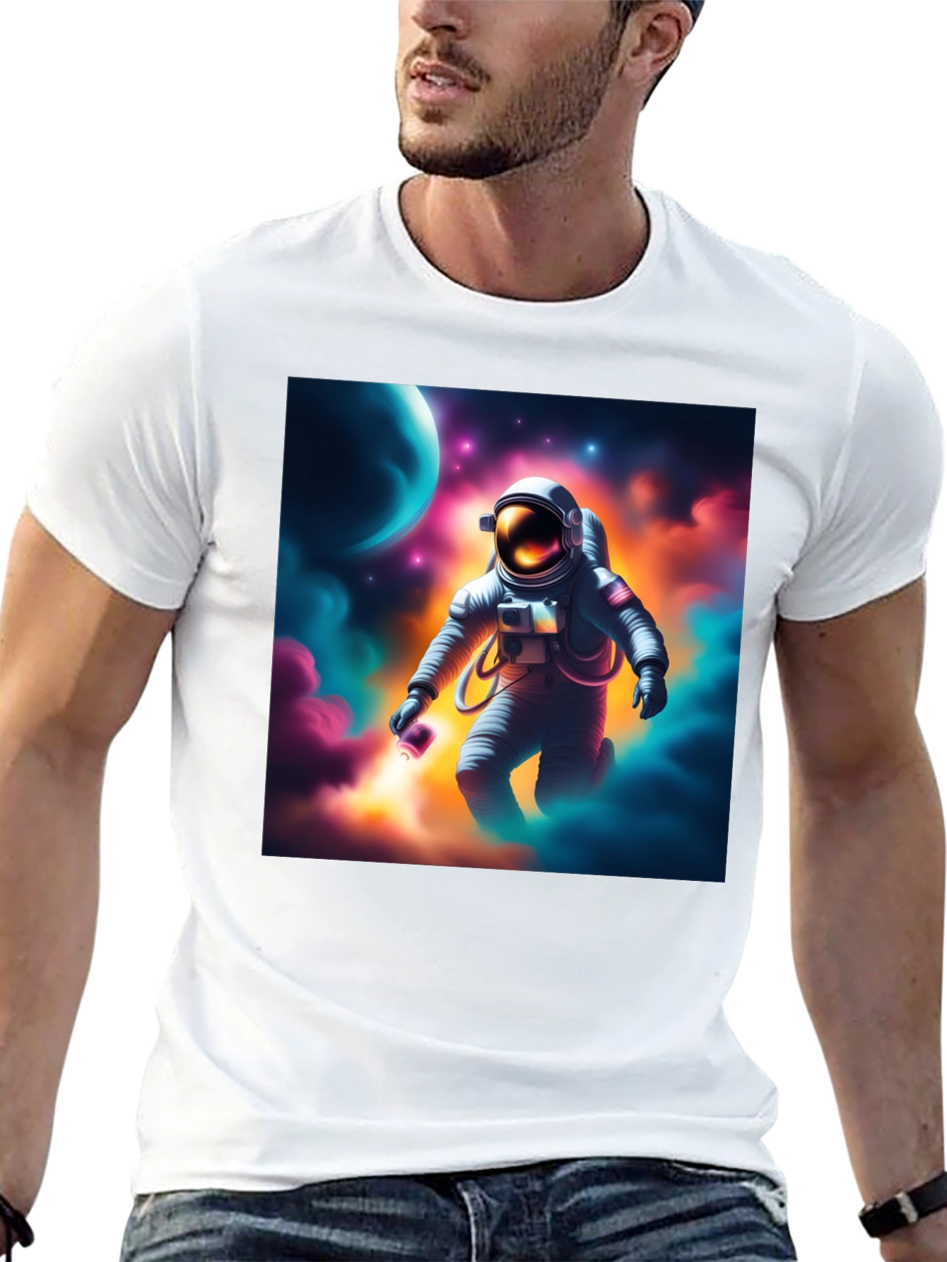 Astronaut in Space Graphic T-Shirt