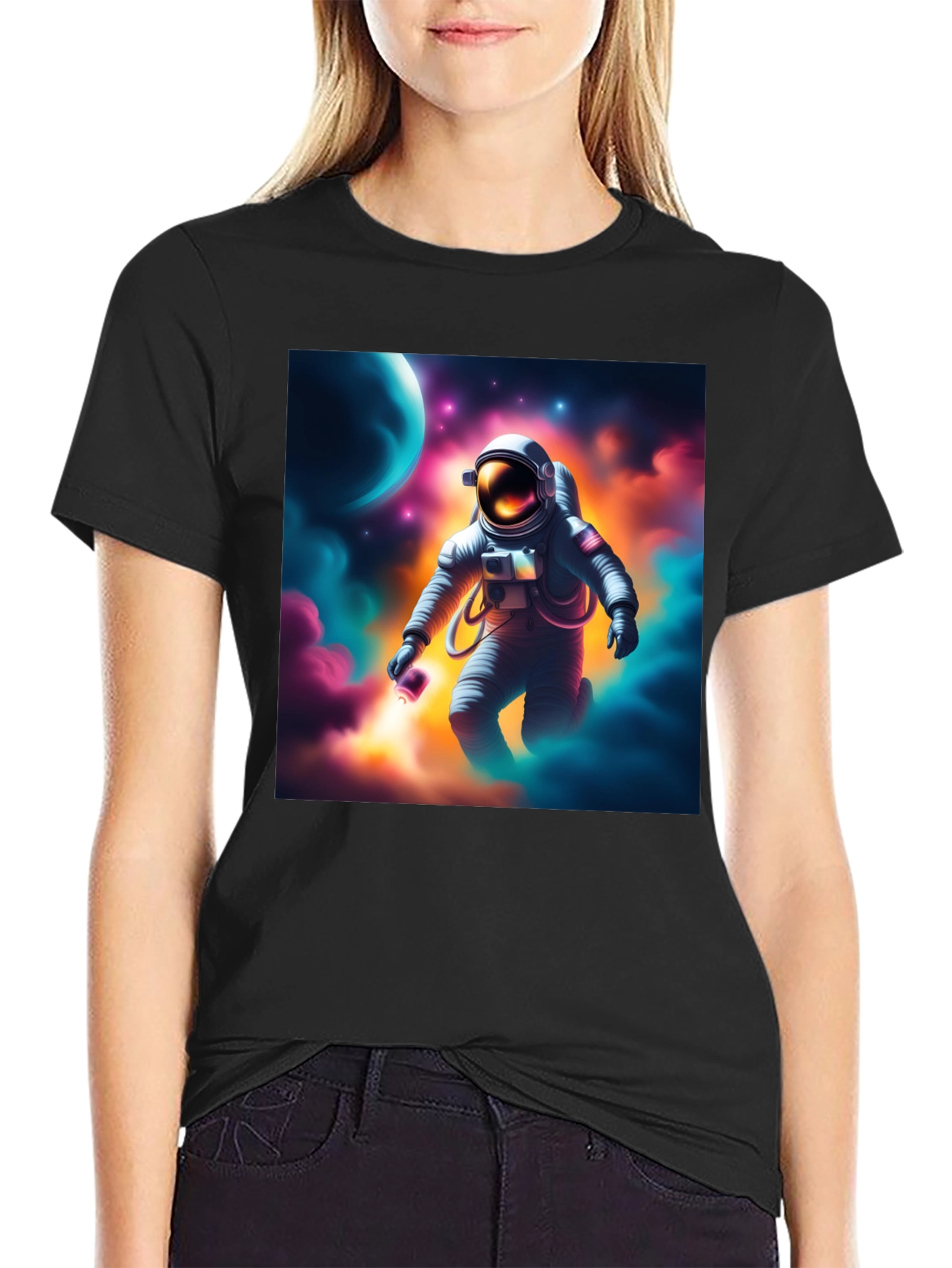 Astronaut in Space Graphic T-Shirt